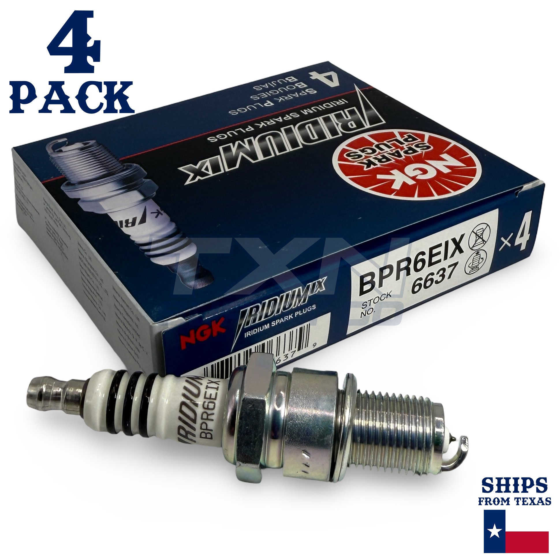 4 Pack NGK 6637 Iridium IX Spark Plugs BPR6EIX - Image 1