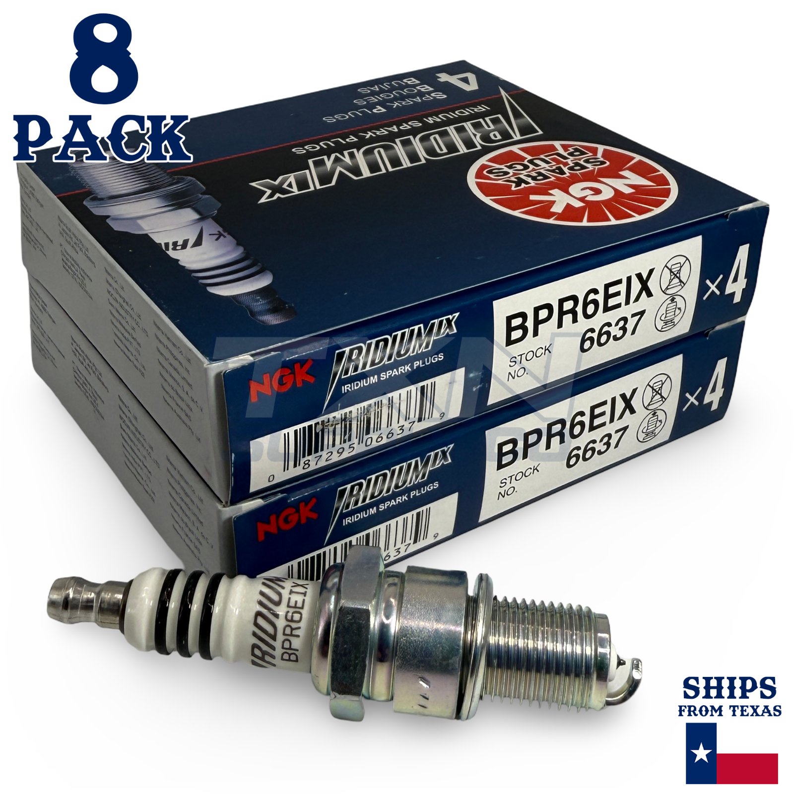8 Pack NGK 6637 Iridium IX Spark Plugs BPR6EIX