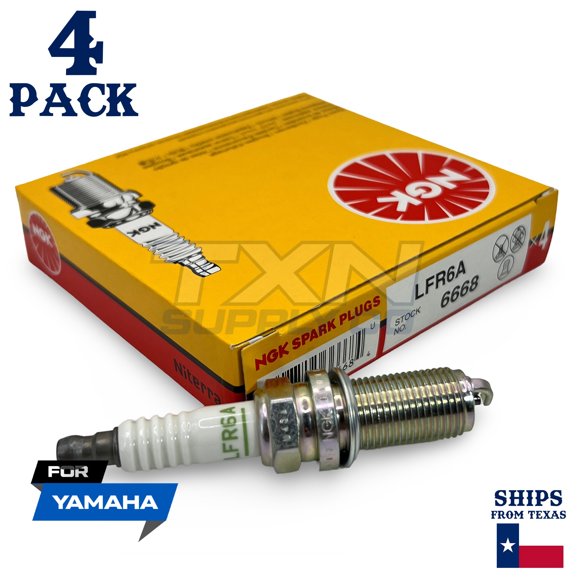 4 NGK Spark Plugs - For Yamaha Waverunner GP1800 Watercraft - Image 1