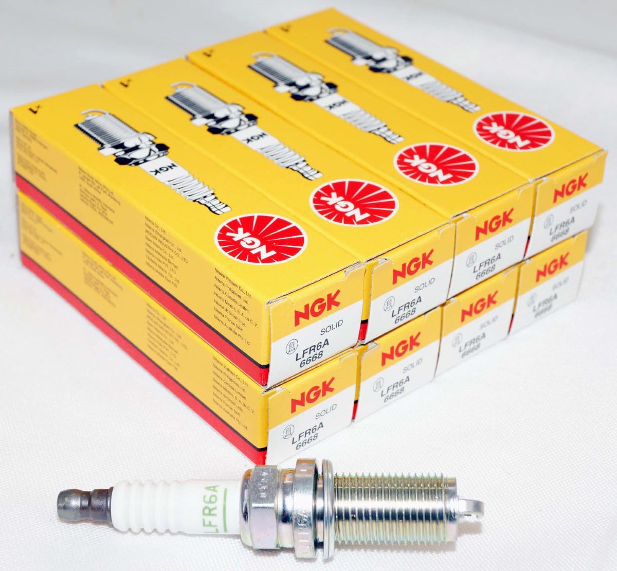 NGK 6668 Spark Plug LFR6A - 8 Pack - For Watercraft FX FZR FZS VX VXR VXS - Image 1