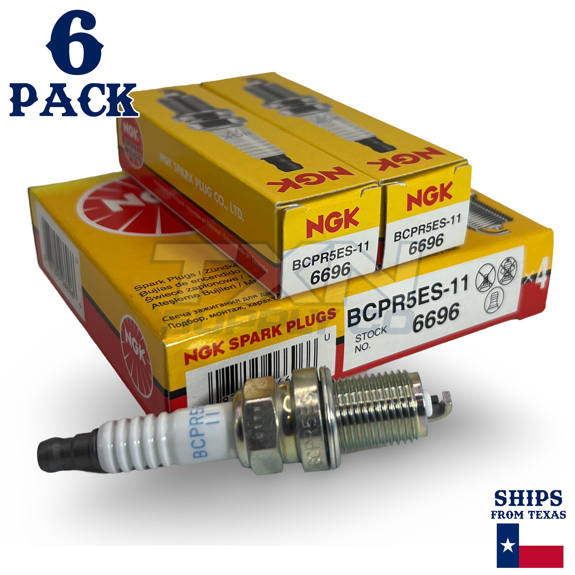 6 Pack NGK Standard Spark Plugs 1986-1992 for Toyota Supra L6-3.0L - Image 1