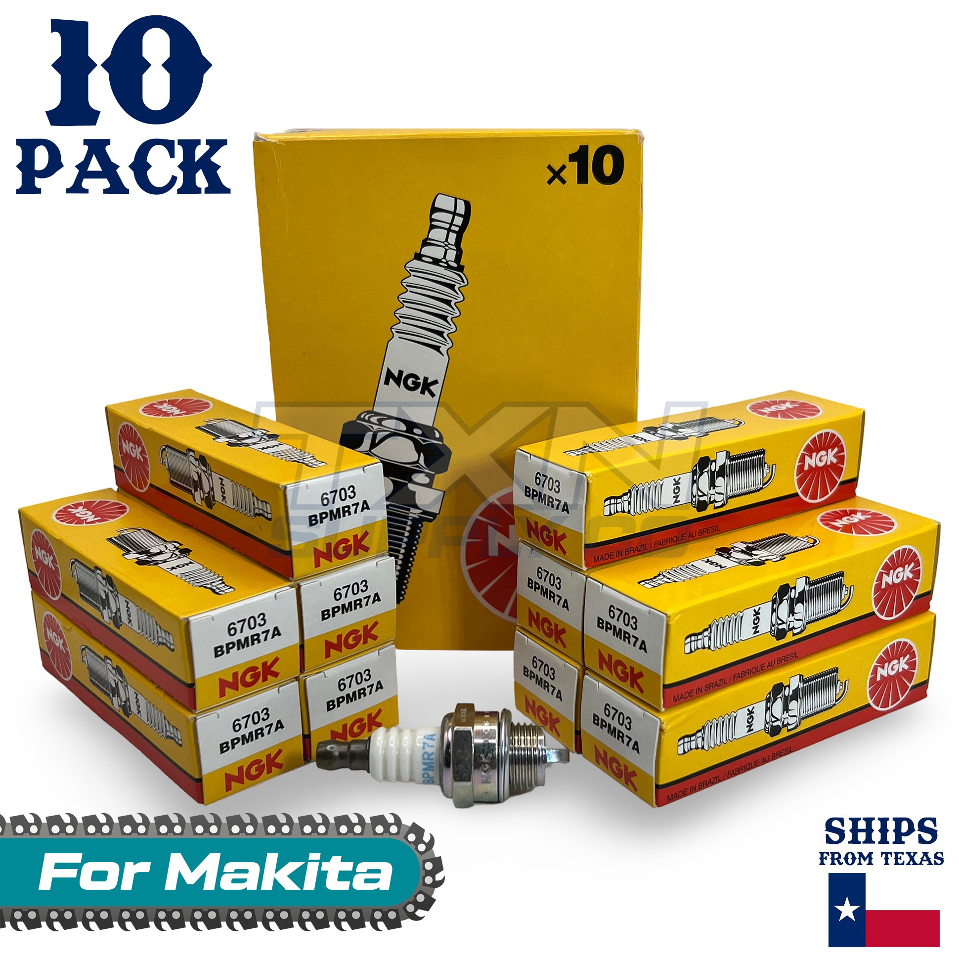 10 Pack NGK Spark Plug - For DCS-6400 Makita Chainsaw - Image 1