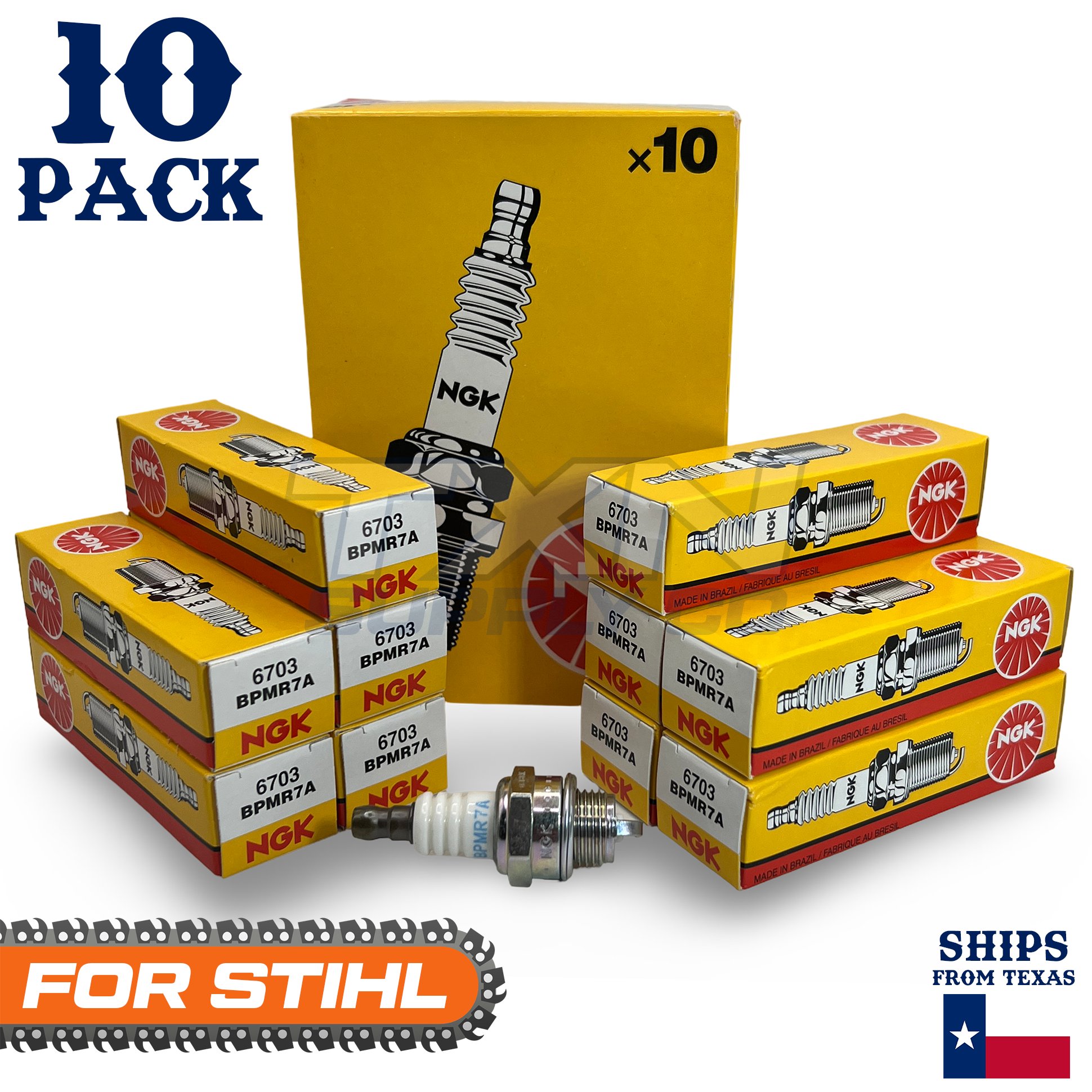 10 Pack NGK Spark Plug - For 044 STIHL Chainsaw - Image 1