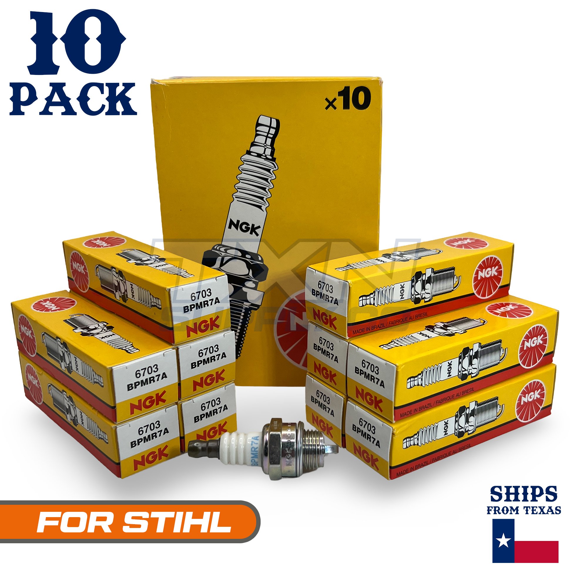 10 Pack NGK Spark Plug - For STIHL Trimmer Cutter FS 44 - Image 1