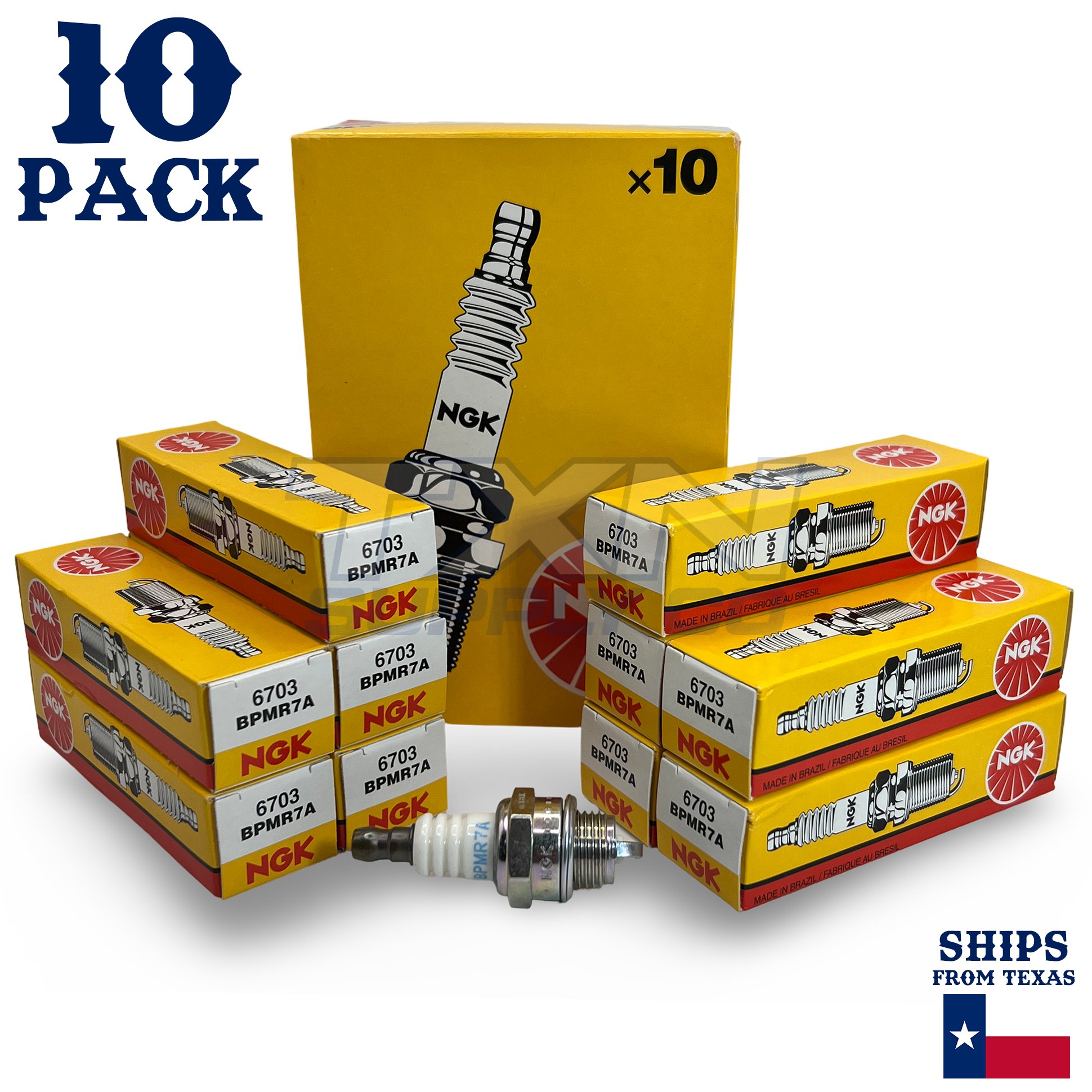 10 Pack NGK Spark Plug - For 445 Husqvarna Chainsaw - Image 1