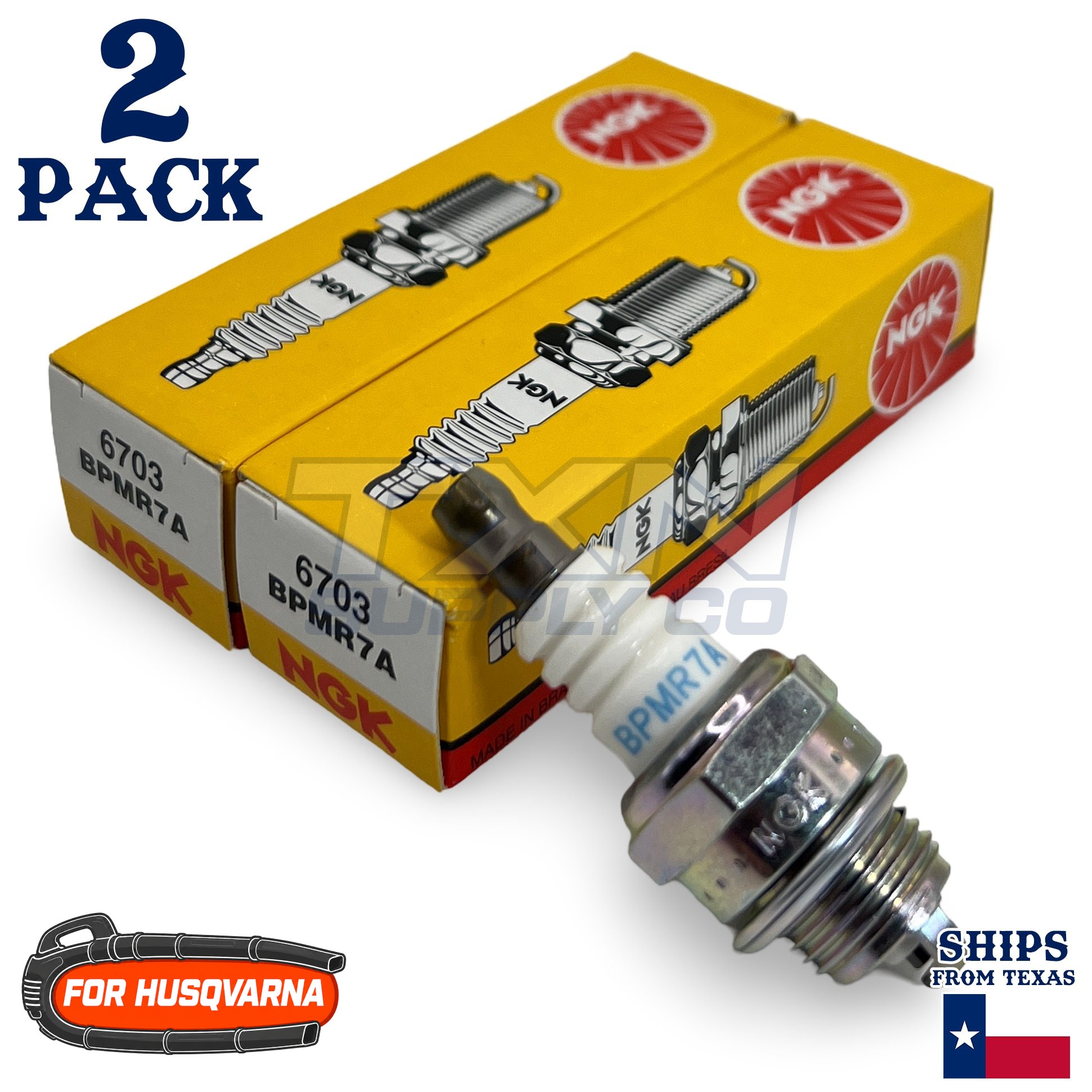 2 Pack NGK Spark Plug - For 125B Husqvarna Handheld Blower