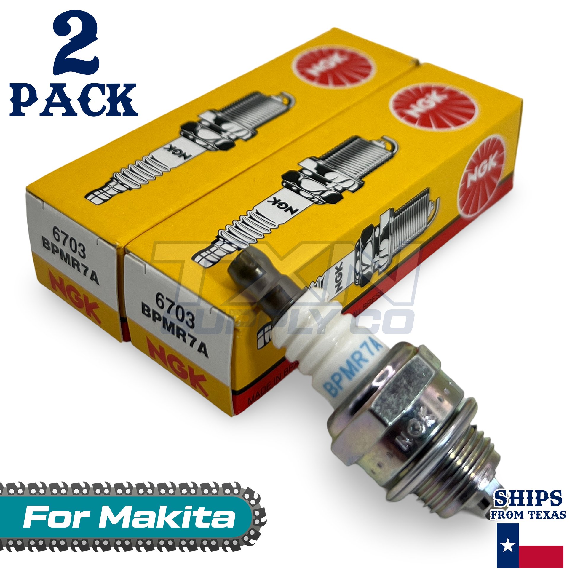 2 Pack NGK Spark Plug - For DCS-6000 Makita Chainsaw