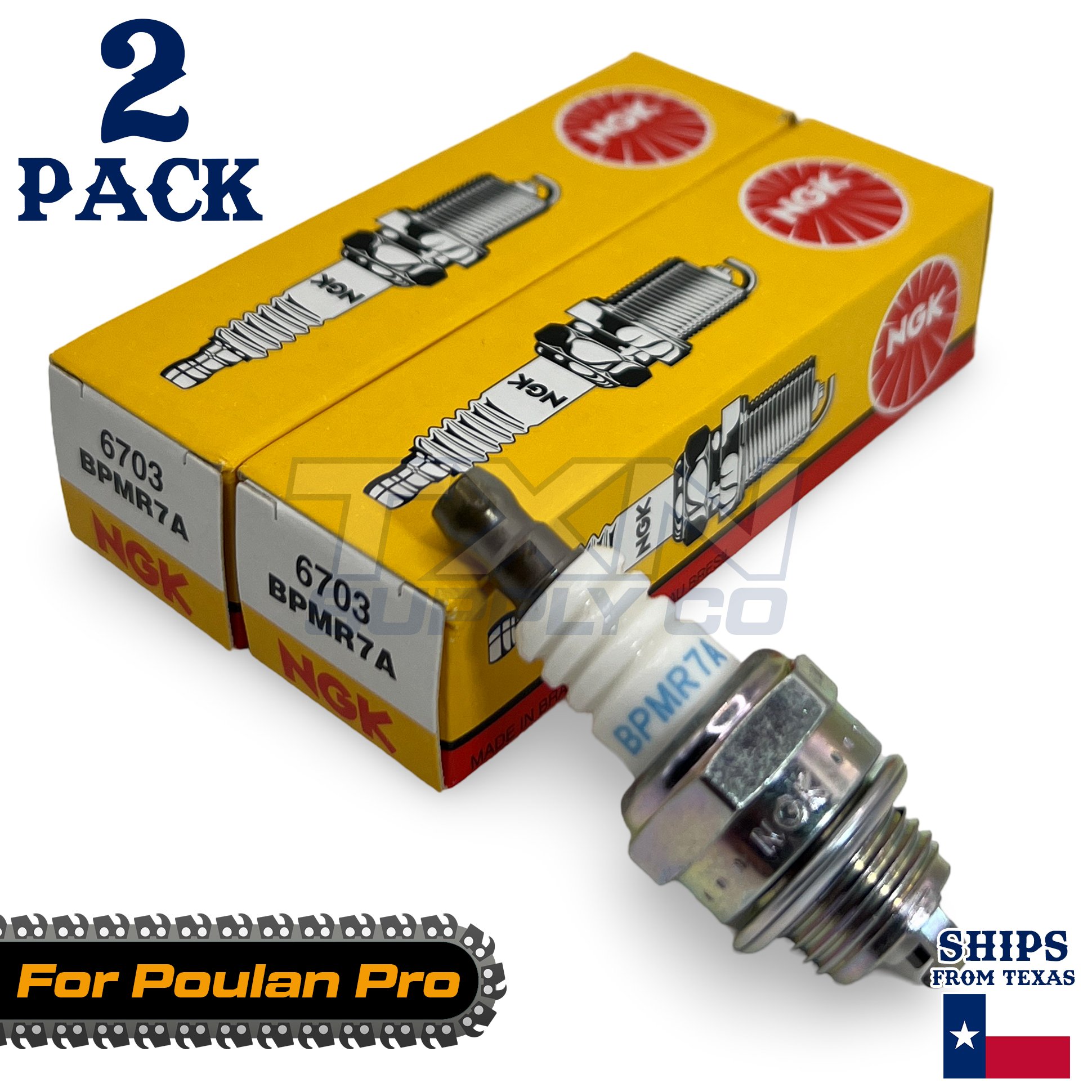 2 Pack NGK Spark Plug - For Poulan Pro 361 Chainsaw