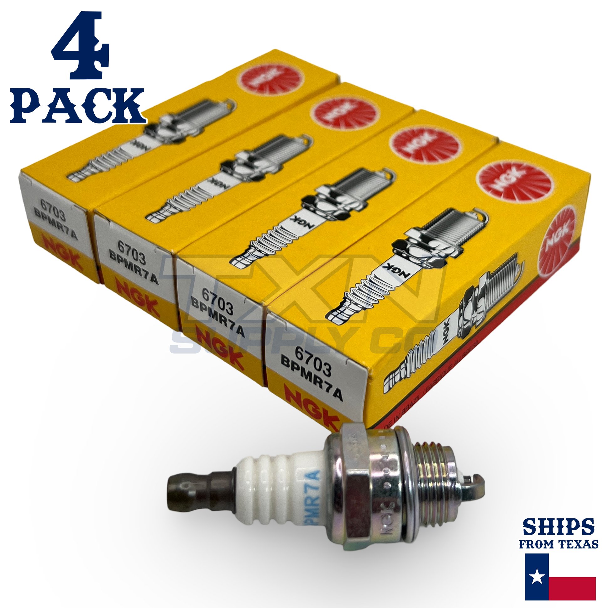 NGK 6703 Spark Plug BPMR7A - 4 Pack - For Chainsaws 350 455 445 028 - Image 1
