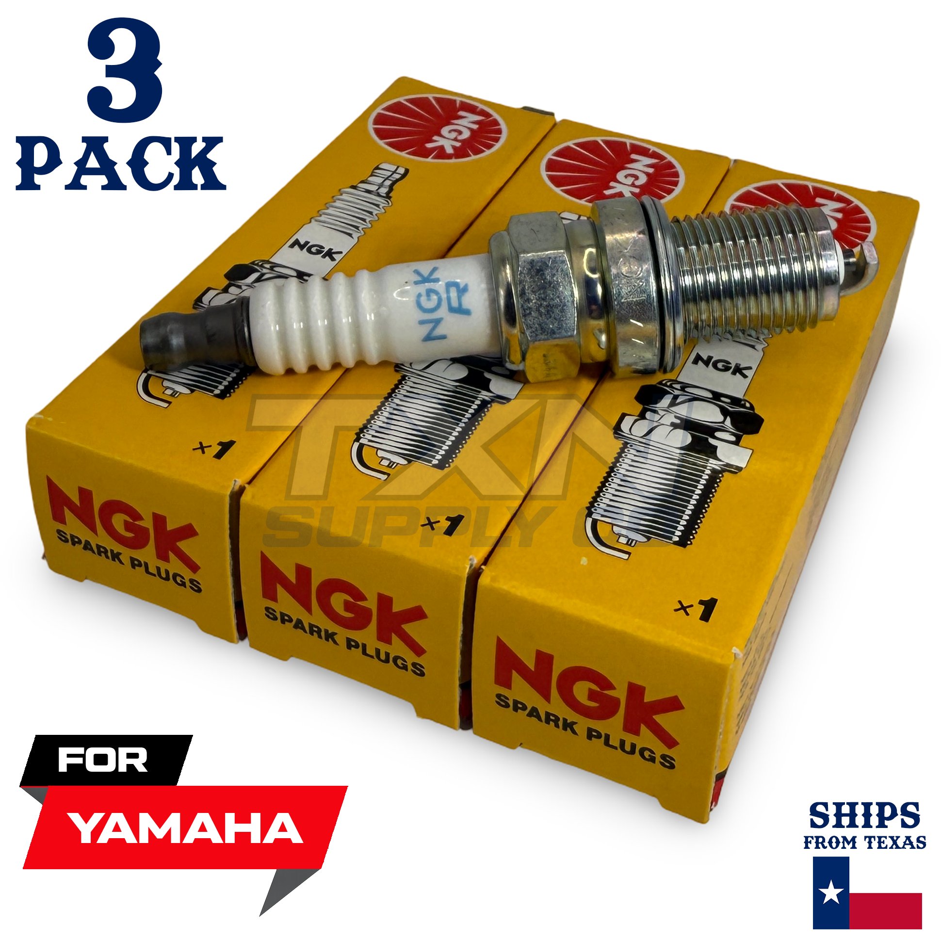 3 NGK Spark Plugs - For Yamaha Waverunner GP1200R Watercraft - Image 1