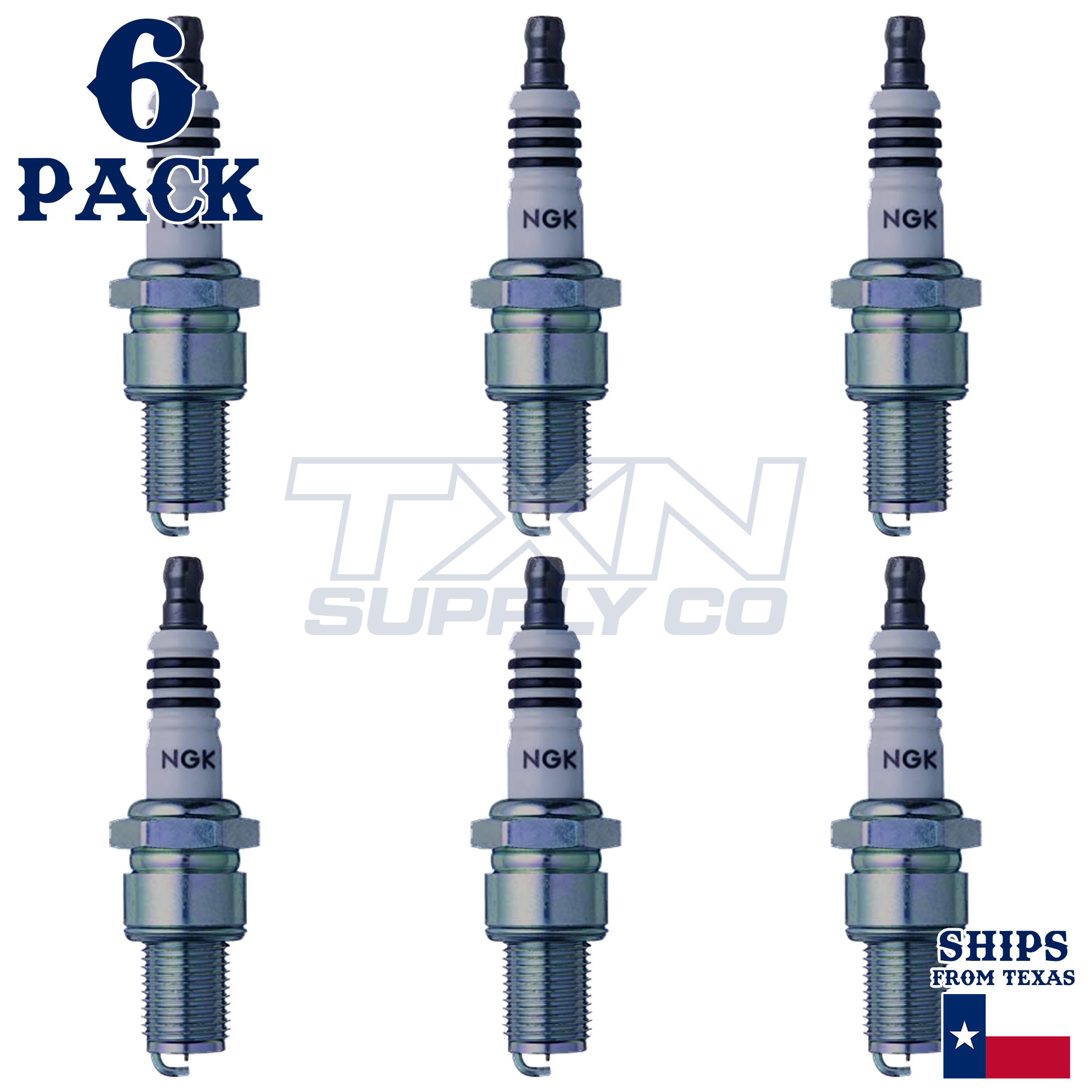 NGK 6747 BR8EIX Spark Plugs 6 Pack