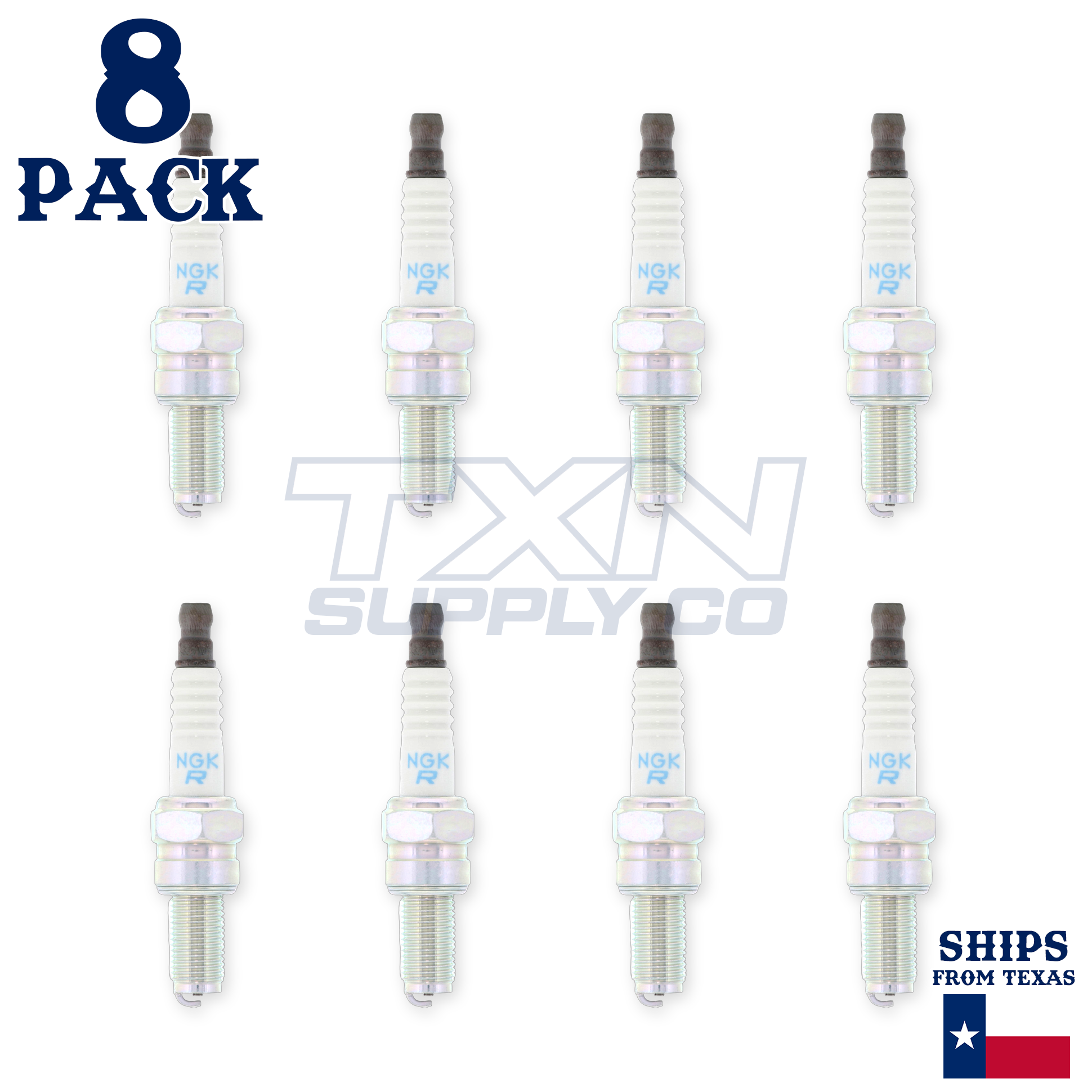 8 Pack NGK V-Power 6955 Spark Plugs CR9EB - Image 1