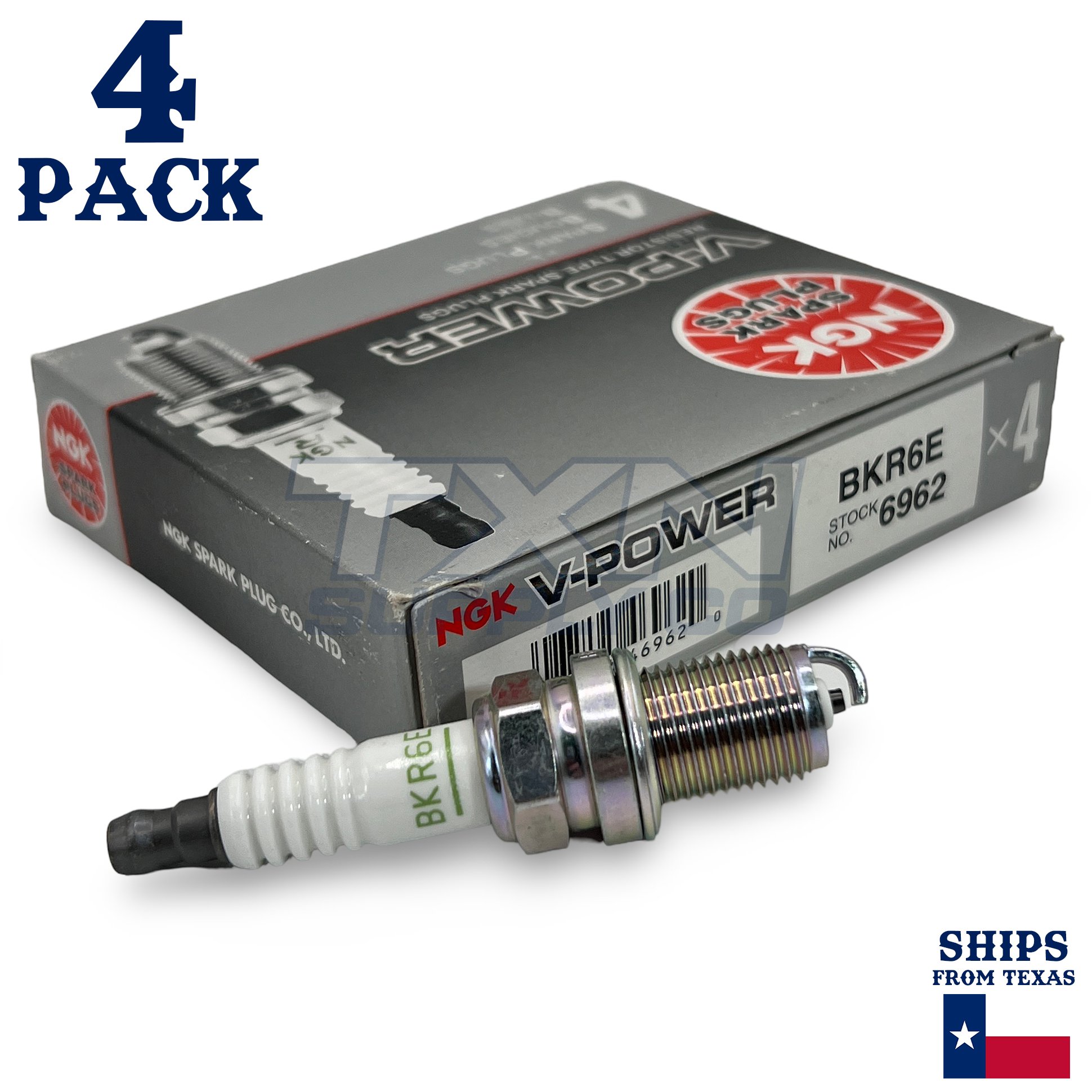 NGK 6962 V-Power BKR6E Spark Plug - 4 Pack - Image 1