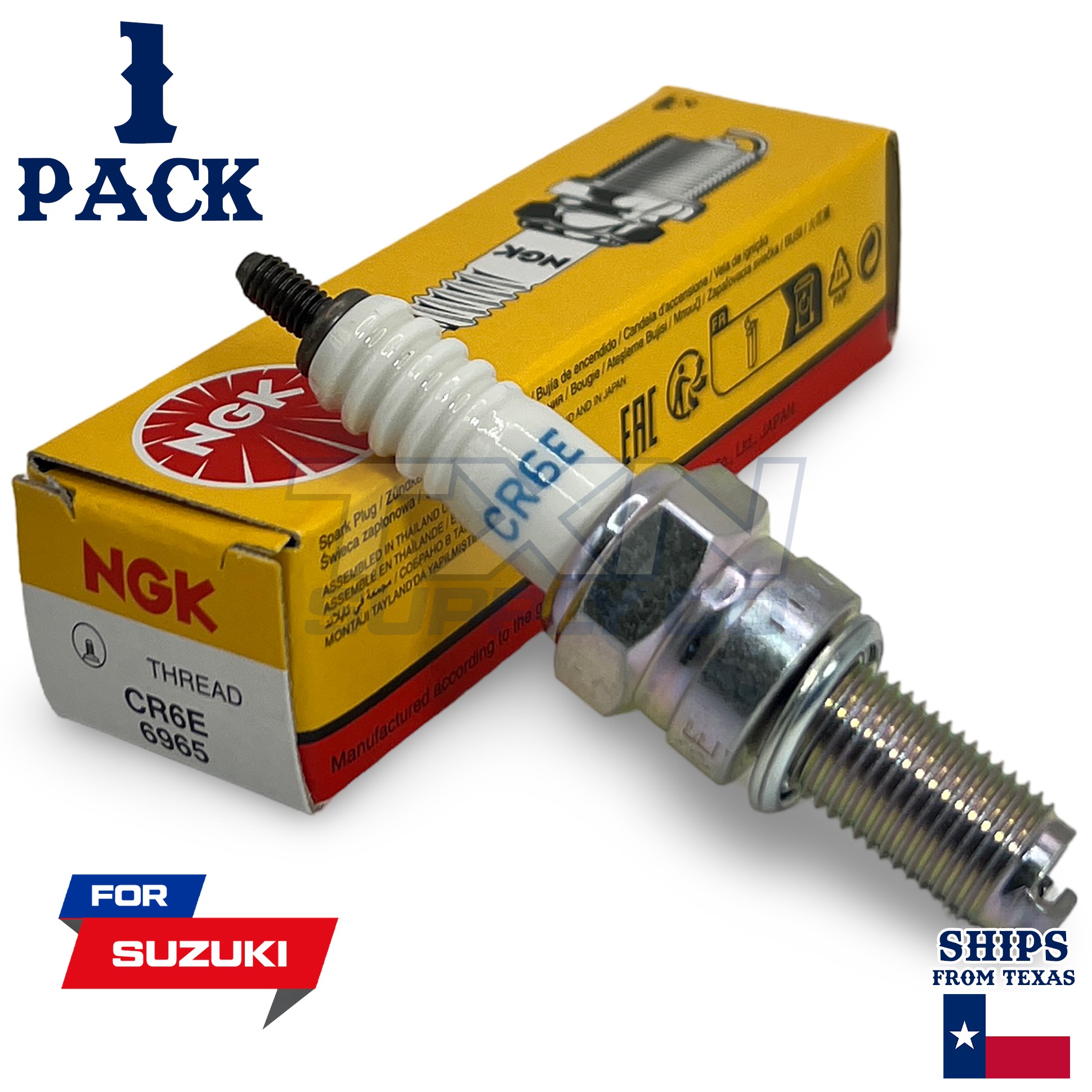 1 Pack NGK Spark Plug - For Suzuki KingQuad 500 ATV
