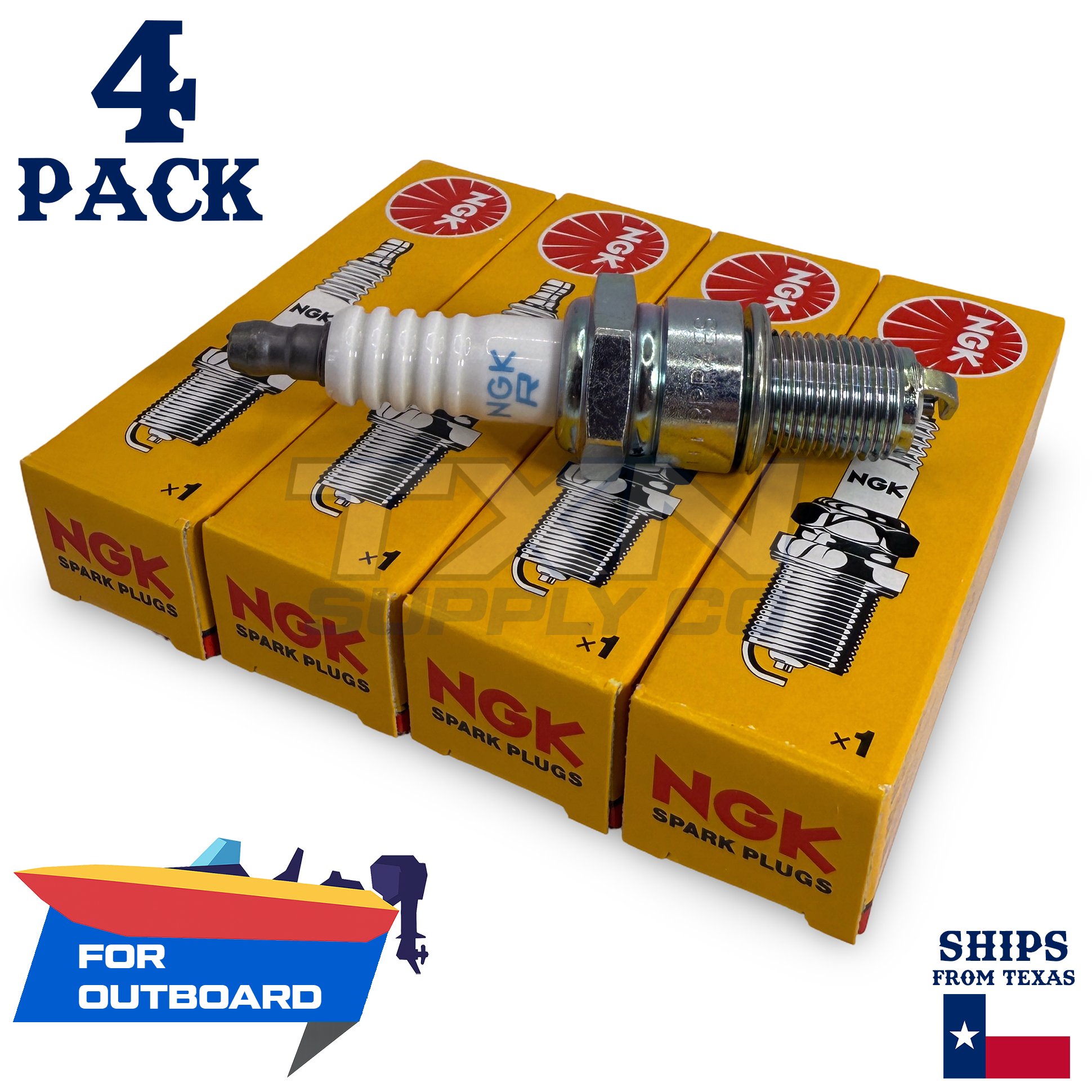 4 NGK Spark Plugs - For Honda 200 BF200A V6 2002- Outboard Motor - Image 1