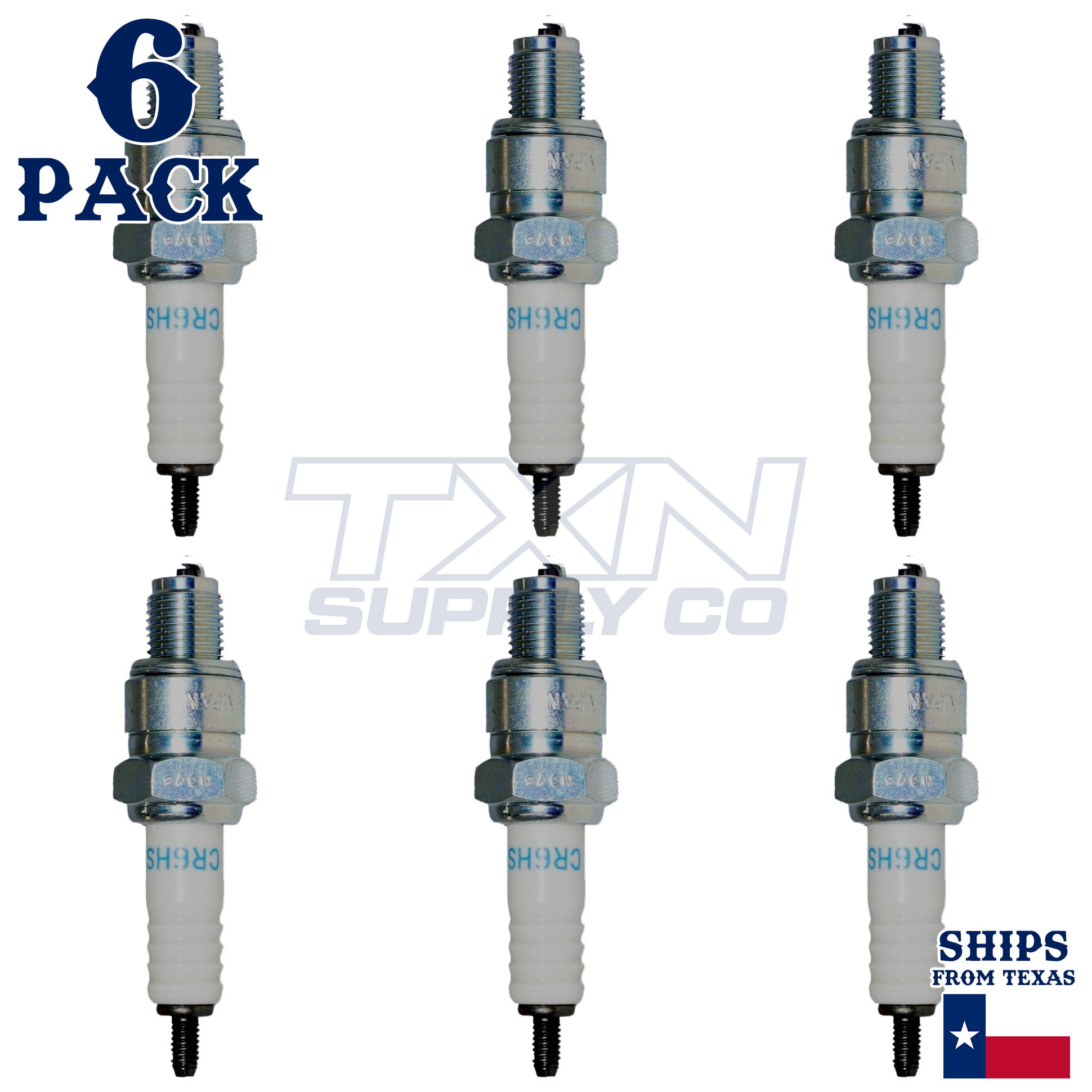 NGK 7023 CR6HS Spark Plugs 6 Pack - Image 1
