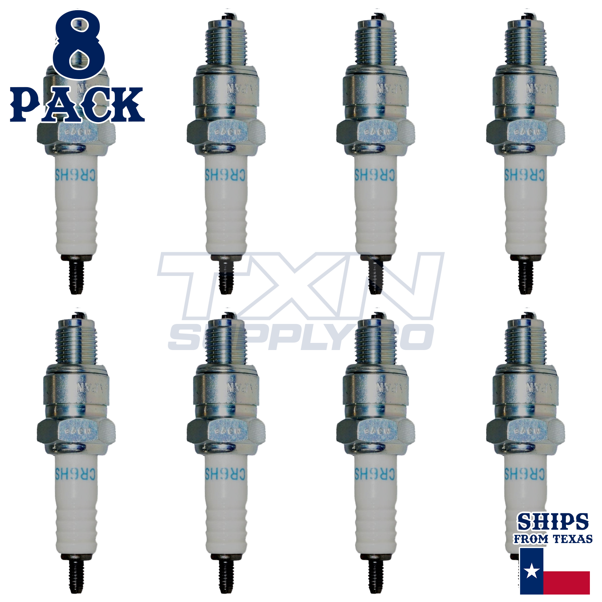 NGK 7023 CR6HS Spark Plugs 8 Pack - Image 1