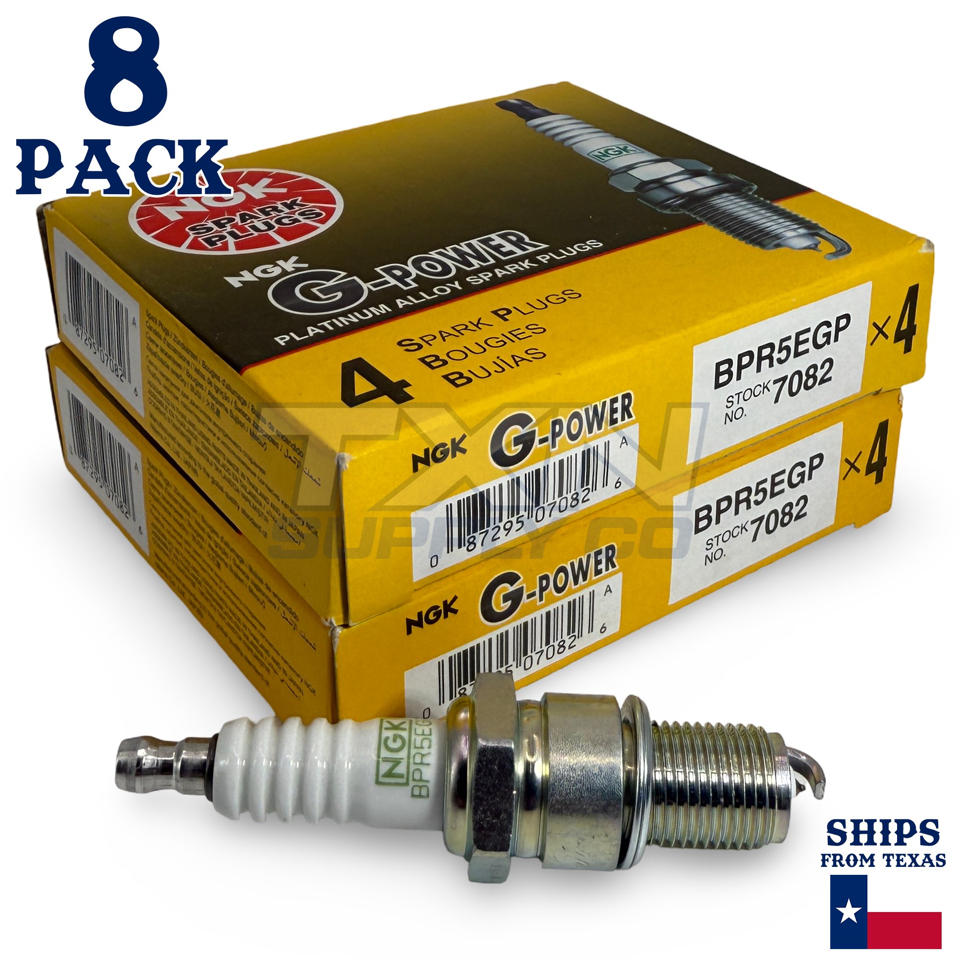 8 Pack NGK G-Power 7082 Spark Plugs BPR5EGP