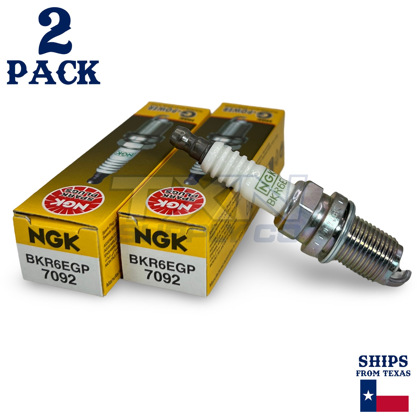 2 Pack NGK G-Power 7092 Spark Plugs BKR6EGP - Image 1