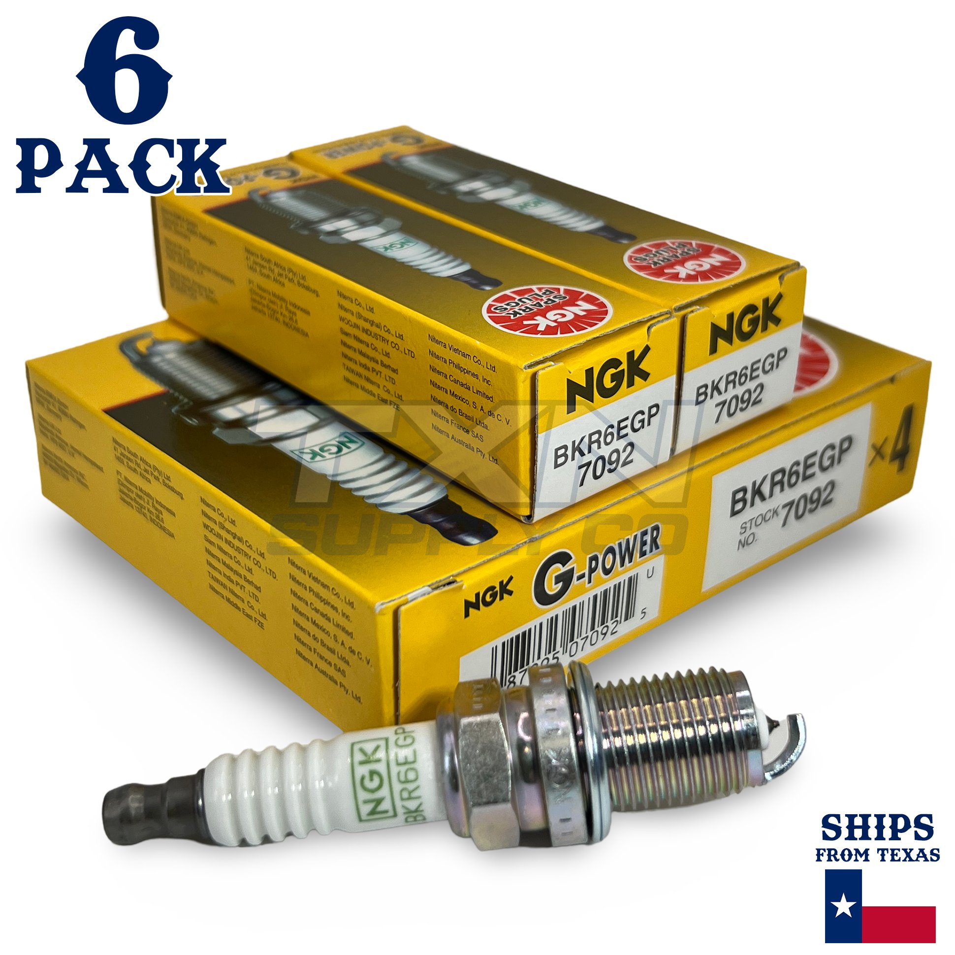 6 Pack NGK G-Power Spark Plugs 1992-1995 for Isuzu Trooper 3.2L V6 - Image 1