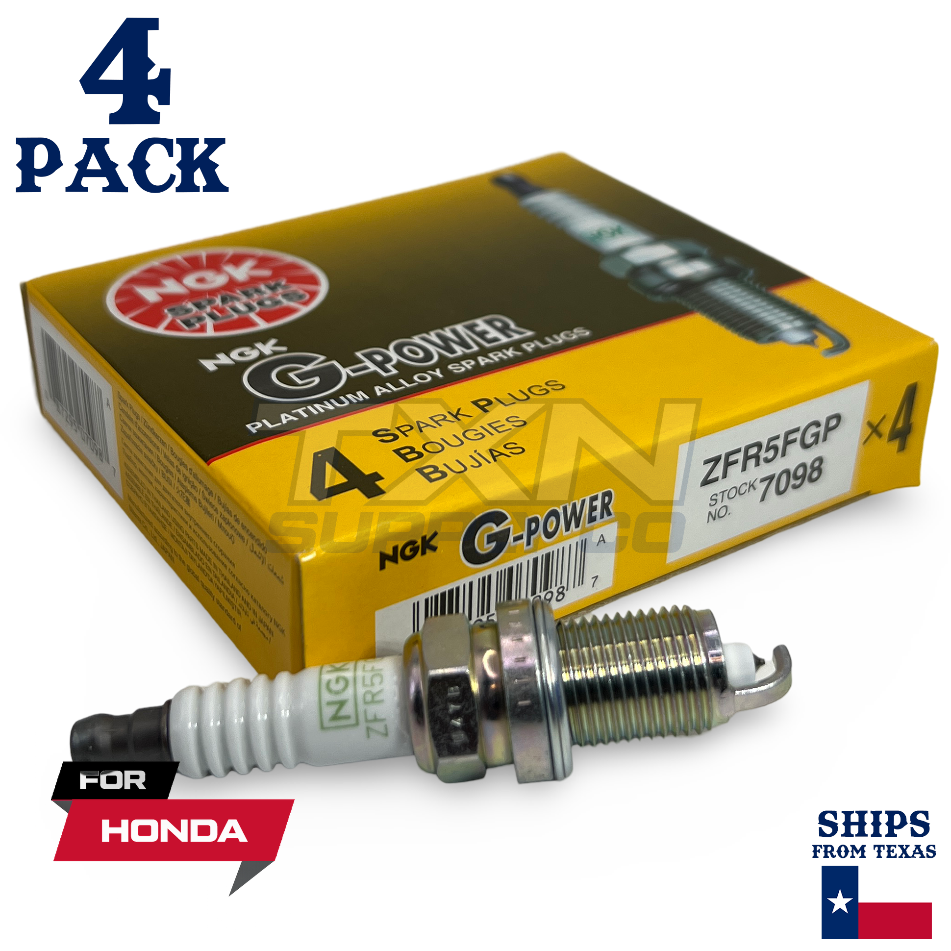4 Pack NGK G-Power Spark Plugs 1993-1995 for Honda Civic del Sol 1.5L L4 - Image 1