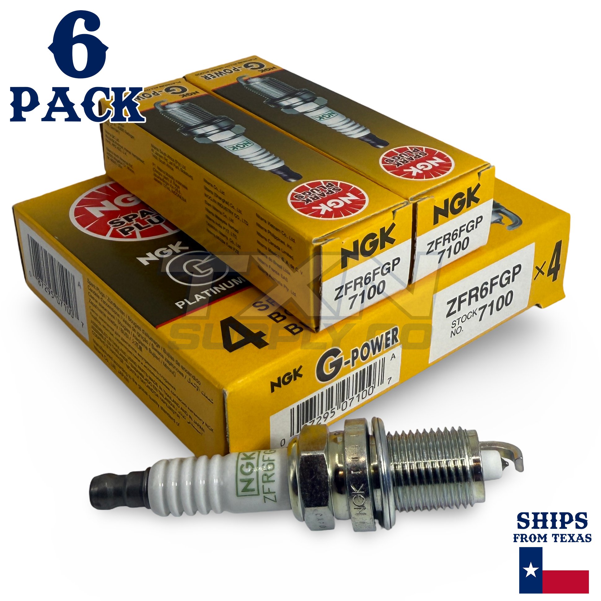 6 Pack NGK G-Power 7100 Spark Plugs ZFR6FGP