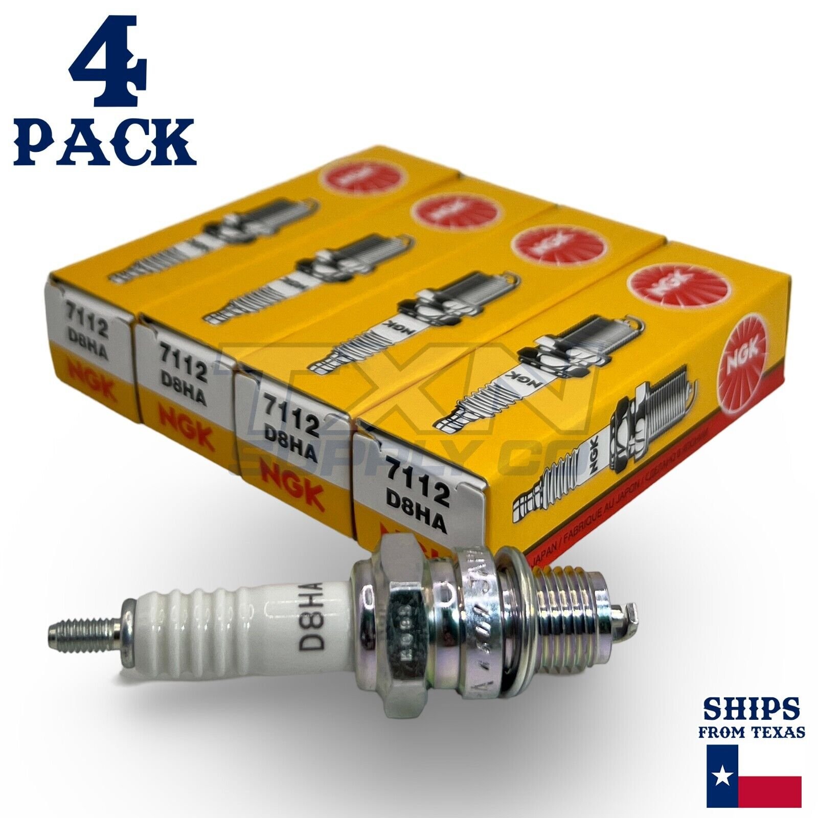 NGK 7112 Standard Spark Plug D8HA - 4 Pack - Image 1