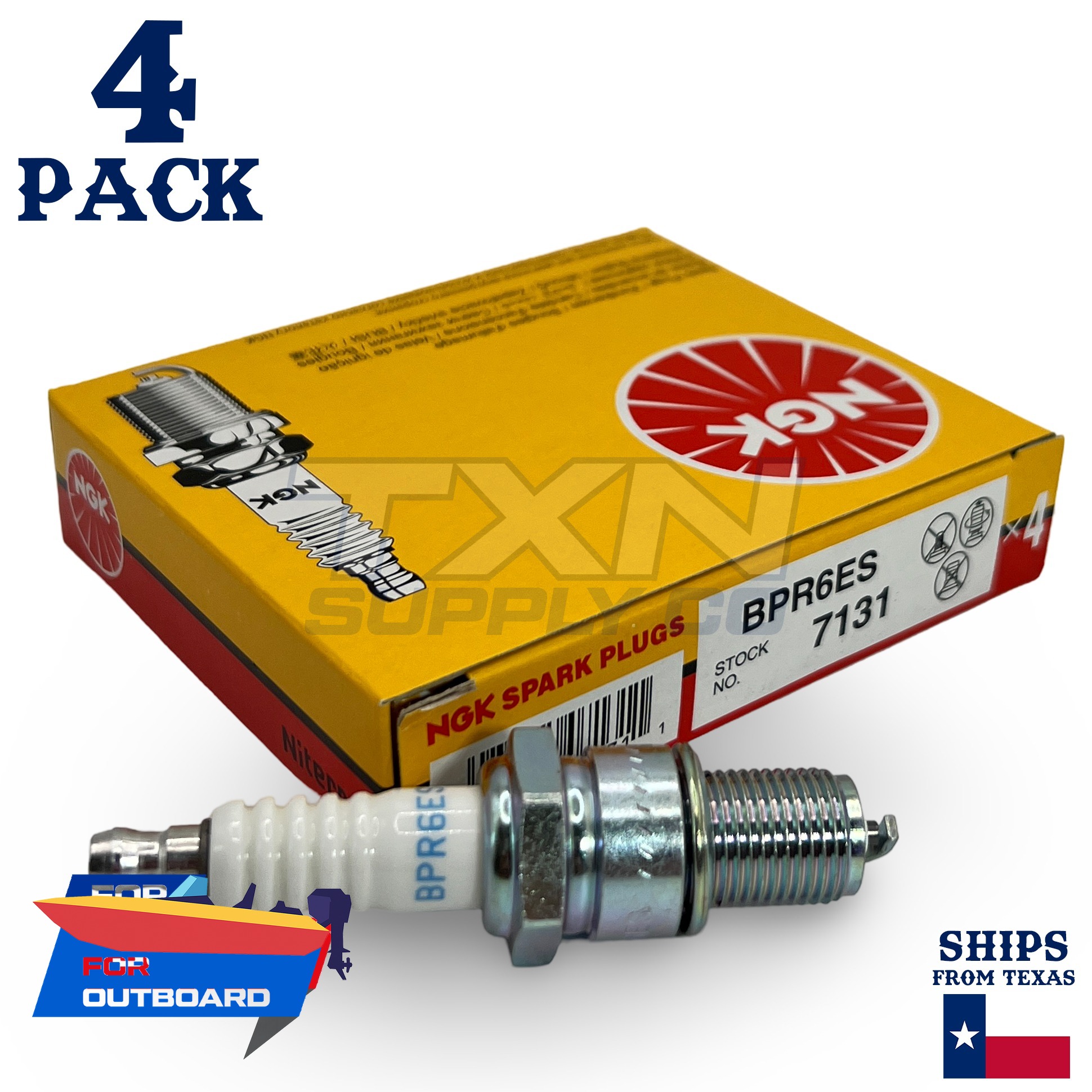 4 NGK Spark Plugs - For Suzuki 60 DF60 4-Stroke 1998-2004 Outboard Motor - Image 1