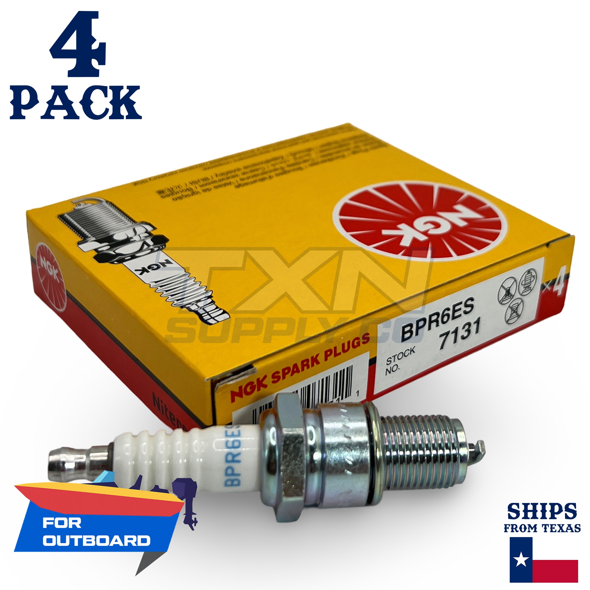 4 NGK Spark Plugs - For Suzuki 70 DF70 4-Stroke 1998-2004 Outboard Motor - Image 1