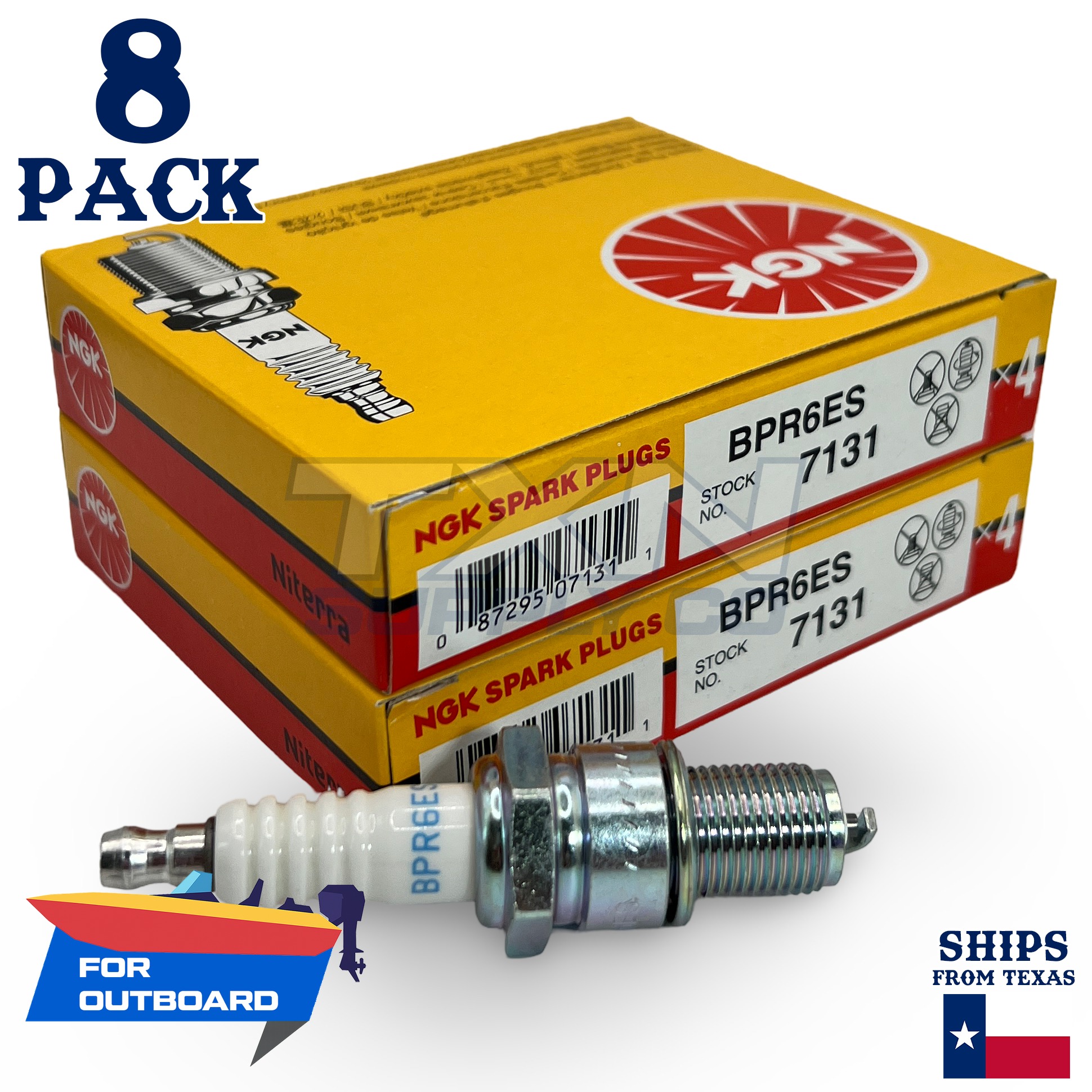 8 NGK Spark Plugs - For Suzuki 4 DF4 2003-2004 Outboard Motor - Image 1