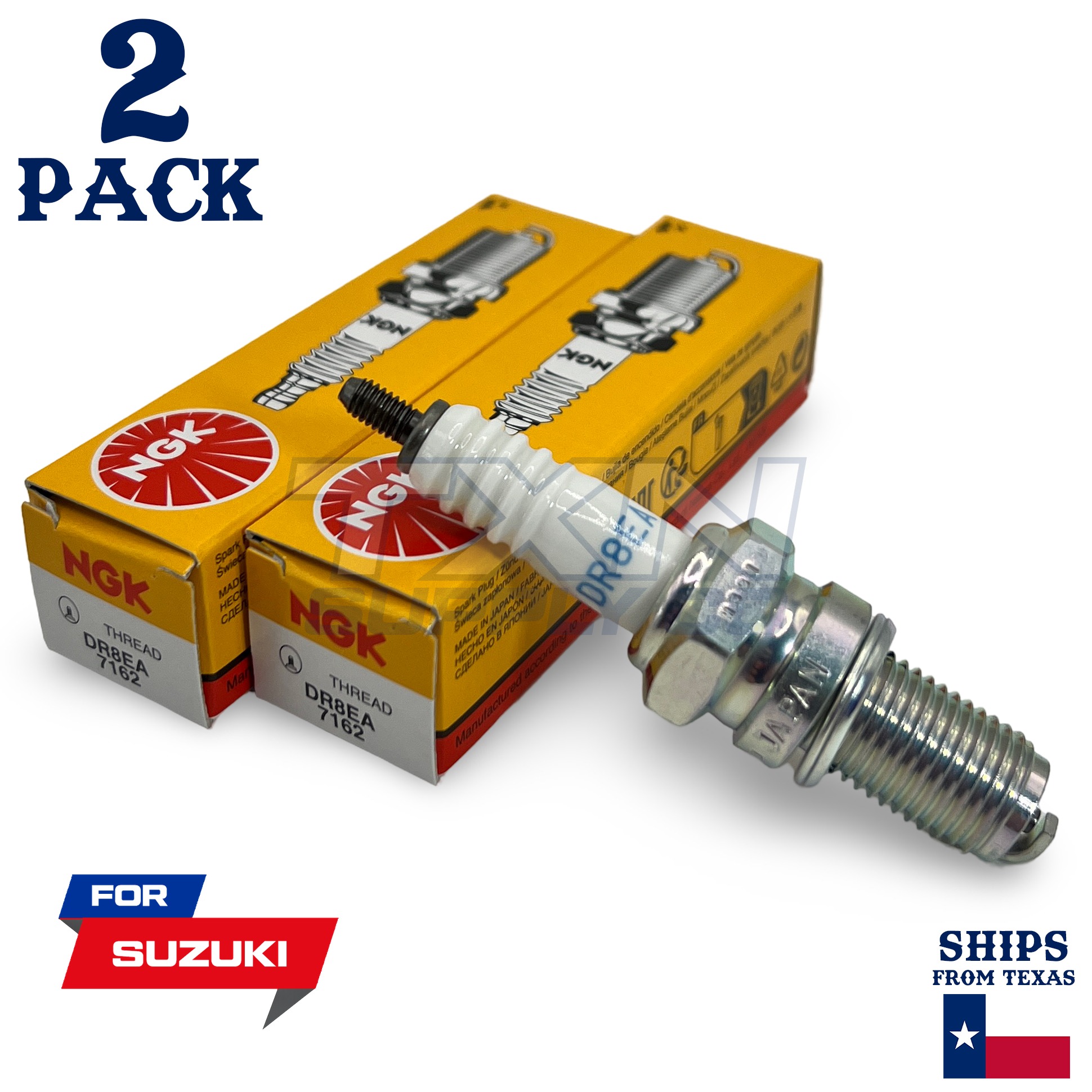 2 NGK Spark Plug - For DF 125 E Suzuki Motorcycle - Image 1