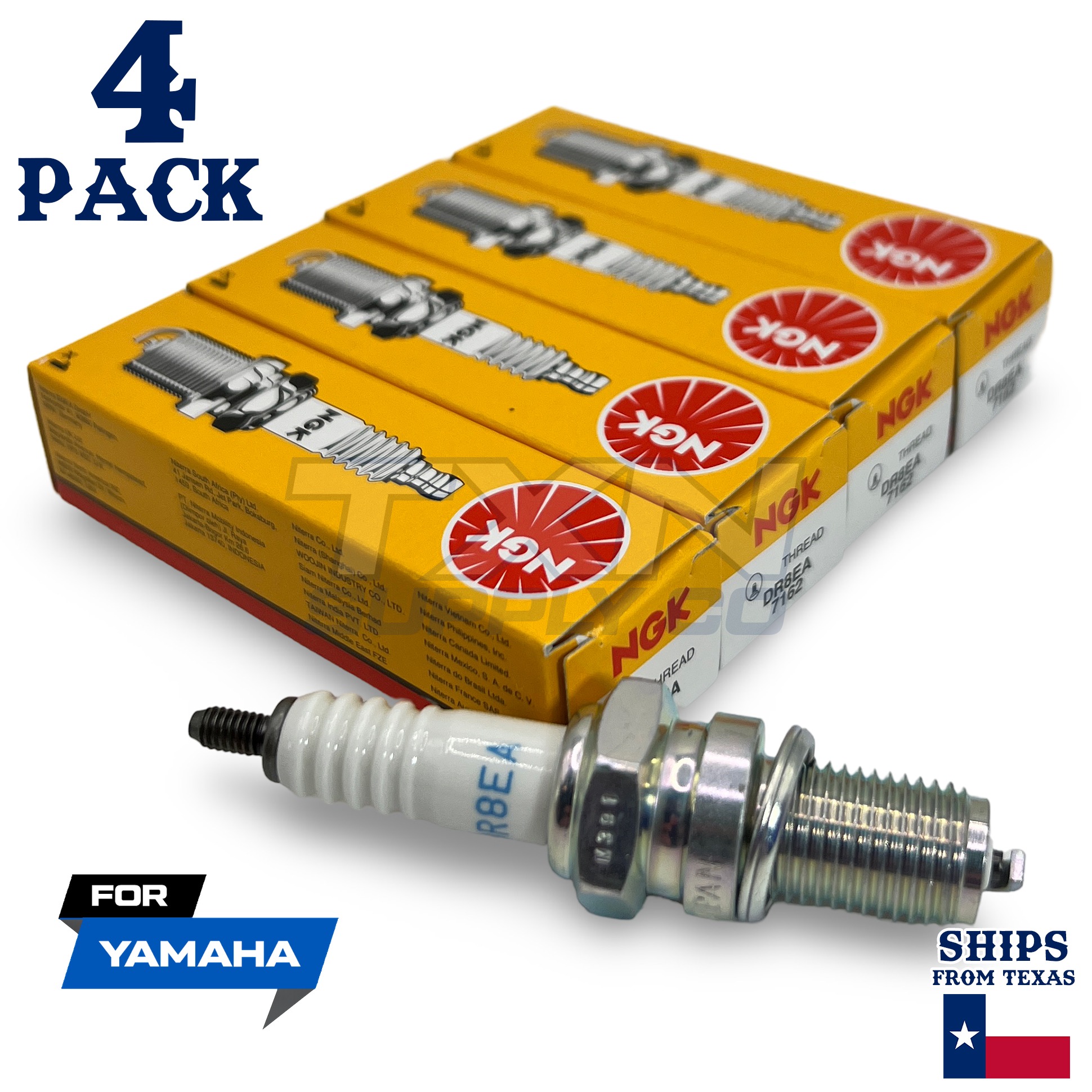 4 NGK Spark Plug - For FZR 1000 FC Yamaha Motorcycle - Image 1