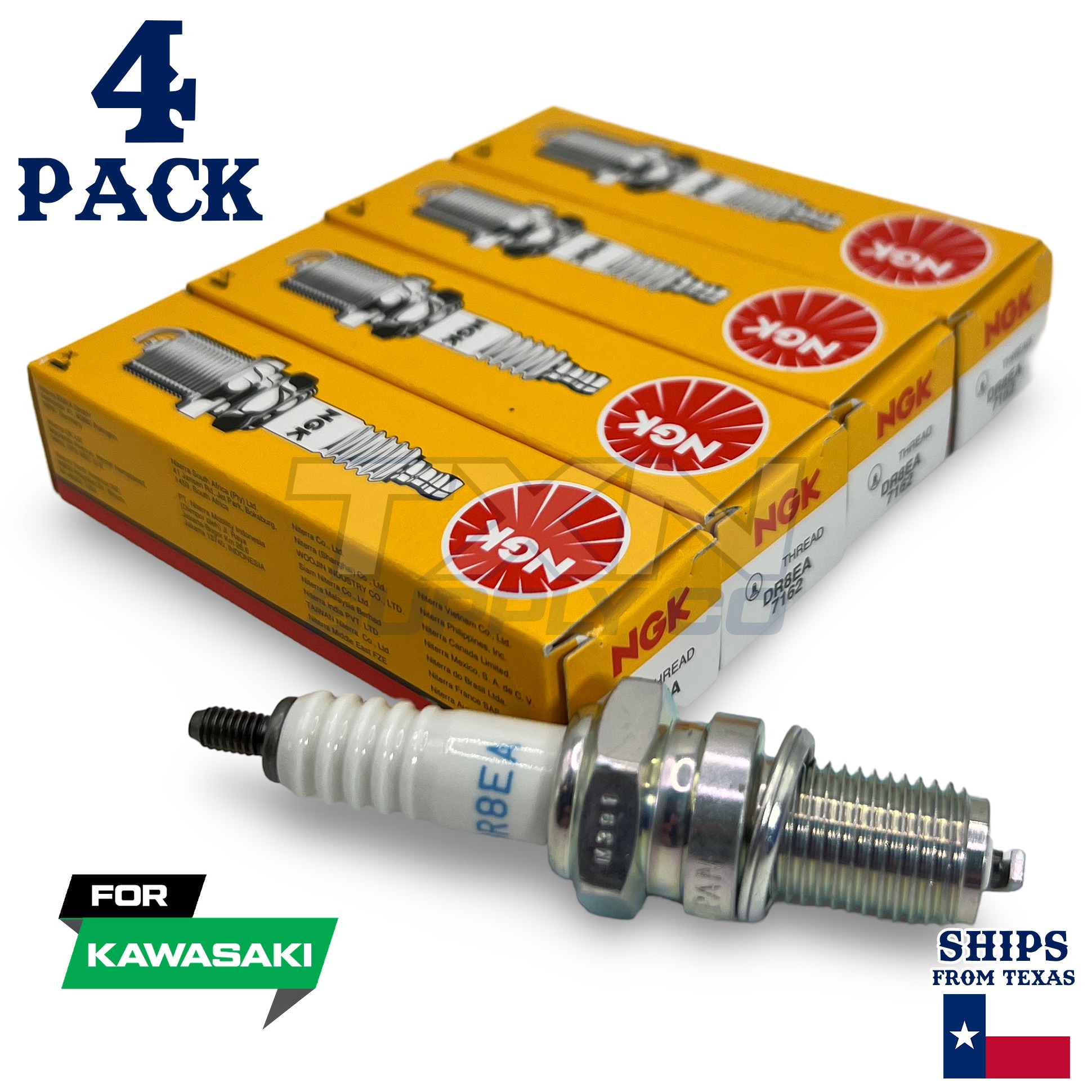 4 Pack NGK Spark Plug - For KLX 125 L (LX125B) Kawasaki Motorcycle - Image 1
