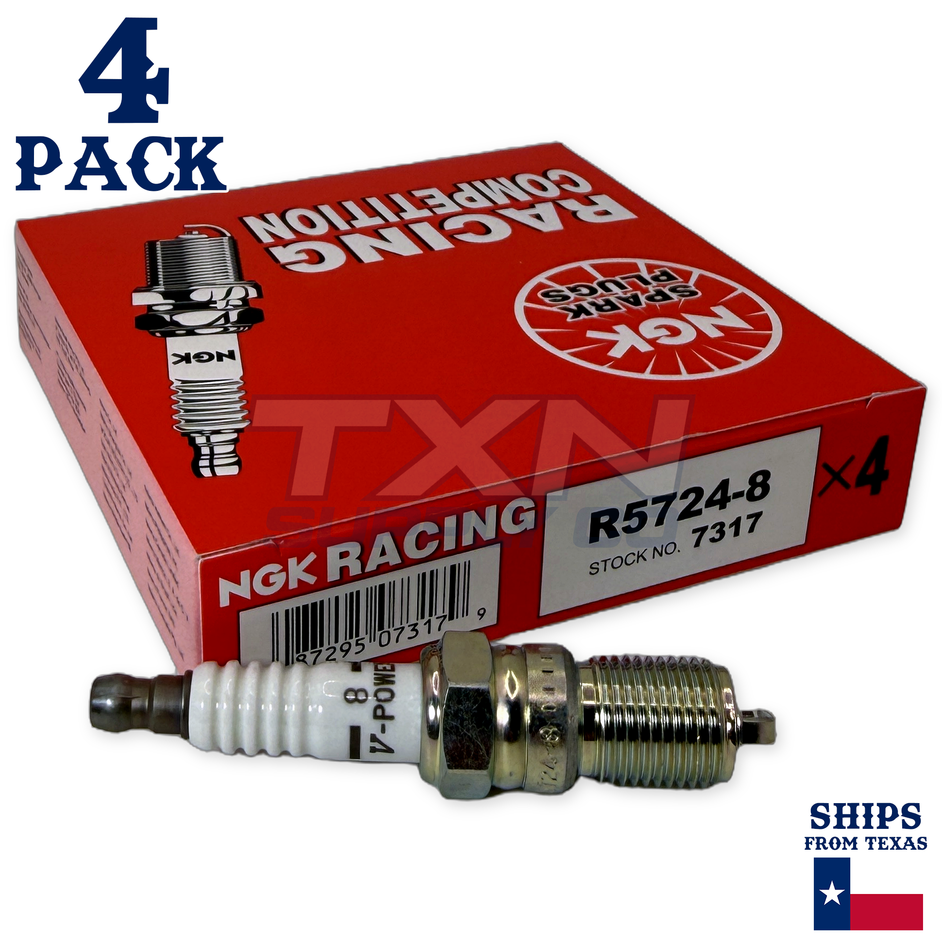 NGK 7317 Spark Plug Nickel Box of 4 R5724-8 - Image 1