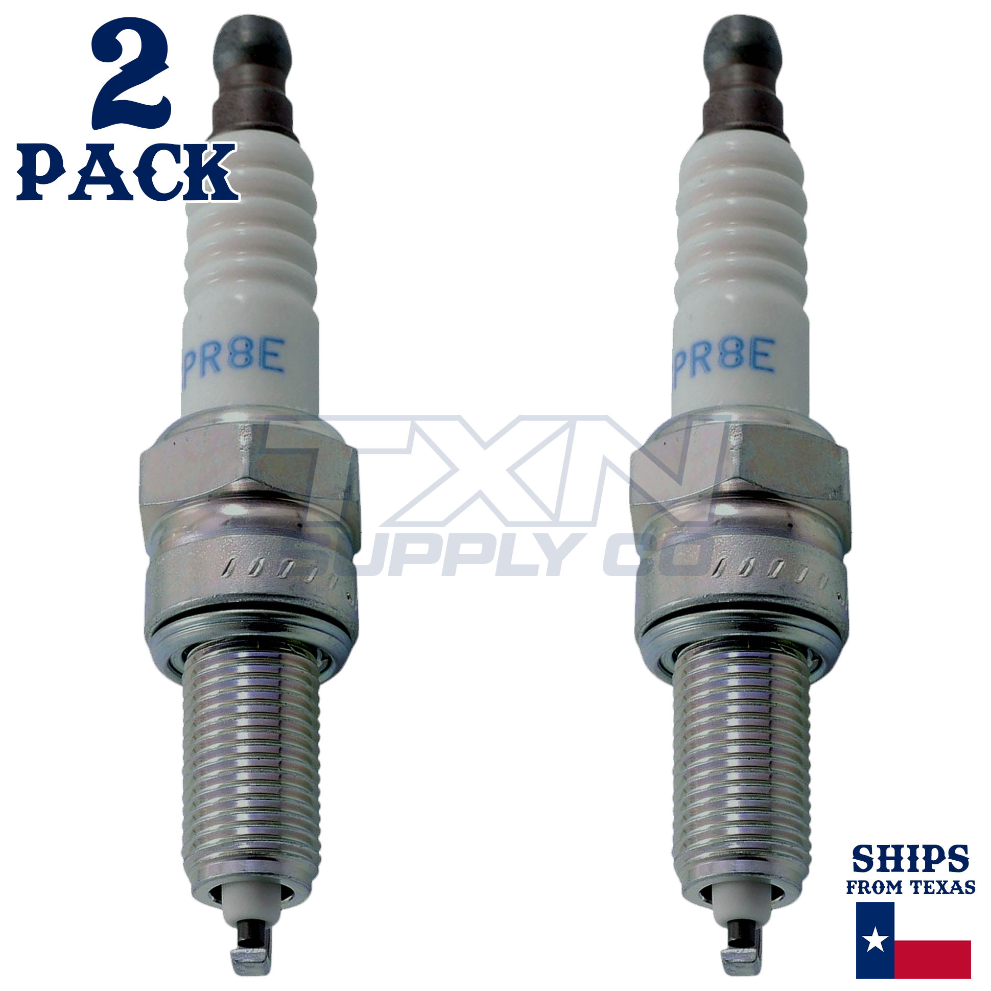 NGK 7411 CPR8E Spark Plugs 2 Pack - Image 1