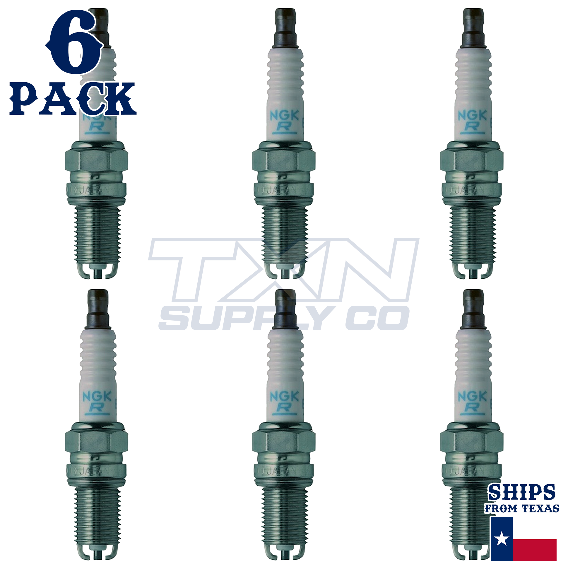 NGK 7415 DCPR8EKP Spark Plugs 6 Pack - Image 1