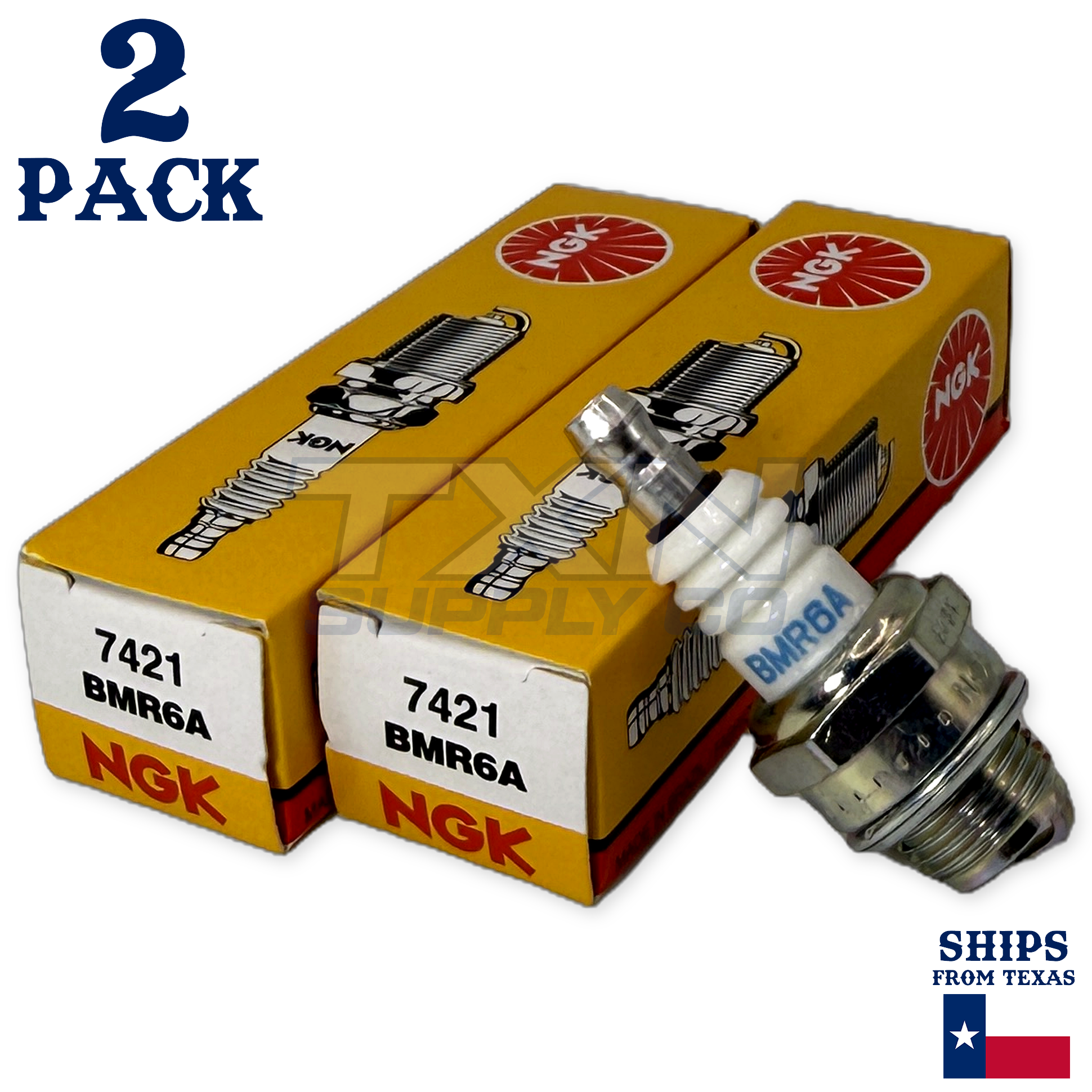 NGK 7421 BMR6A Spark Plugs 2 Pack