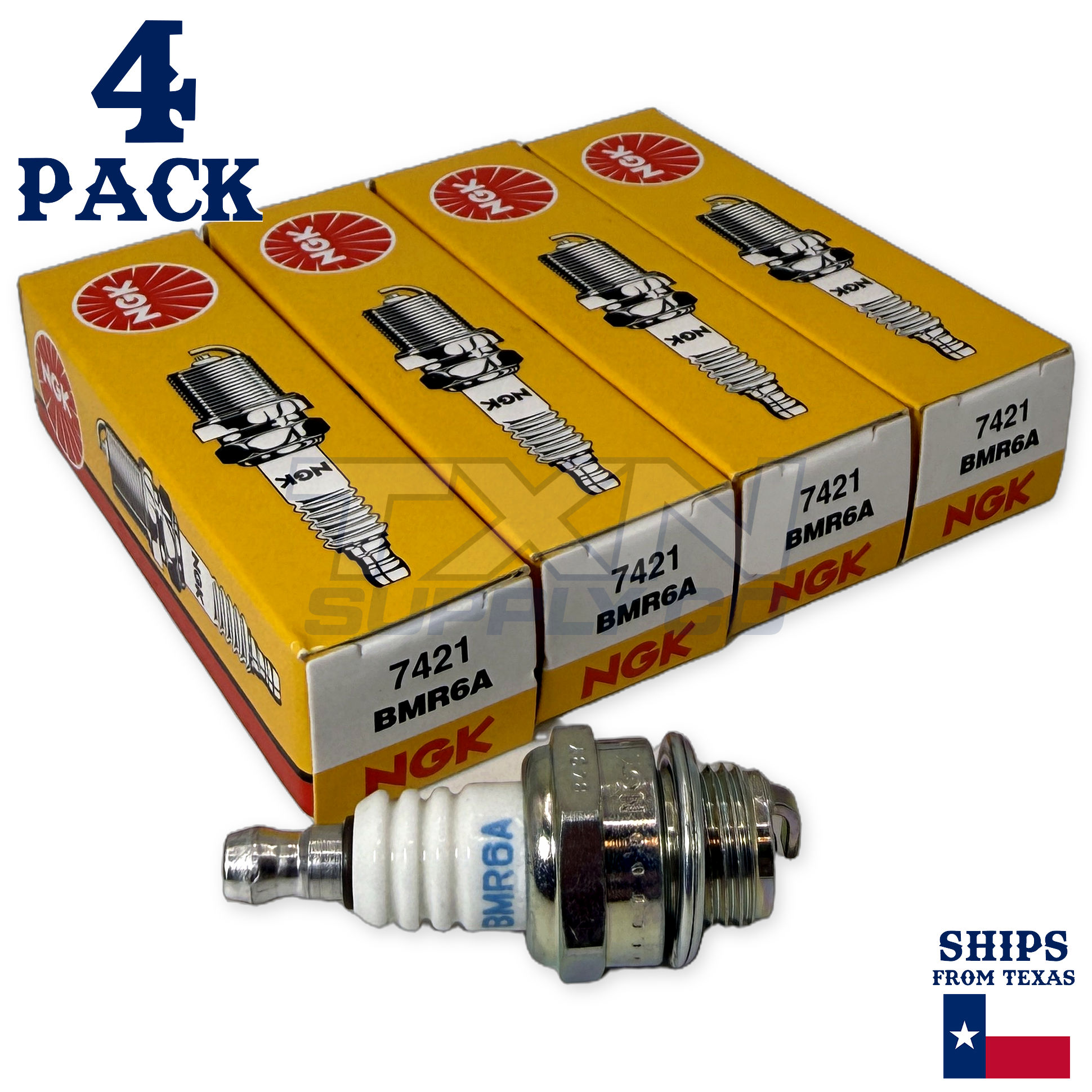 NGK (7421) BMR6A Standard Spark Plug, Pack of 4 - Image 1