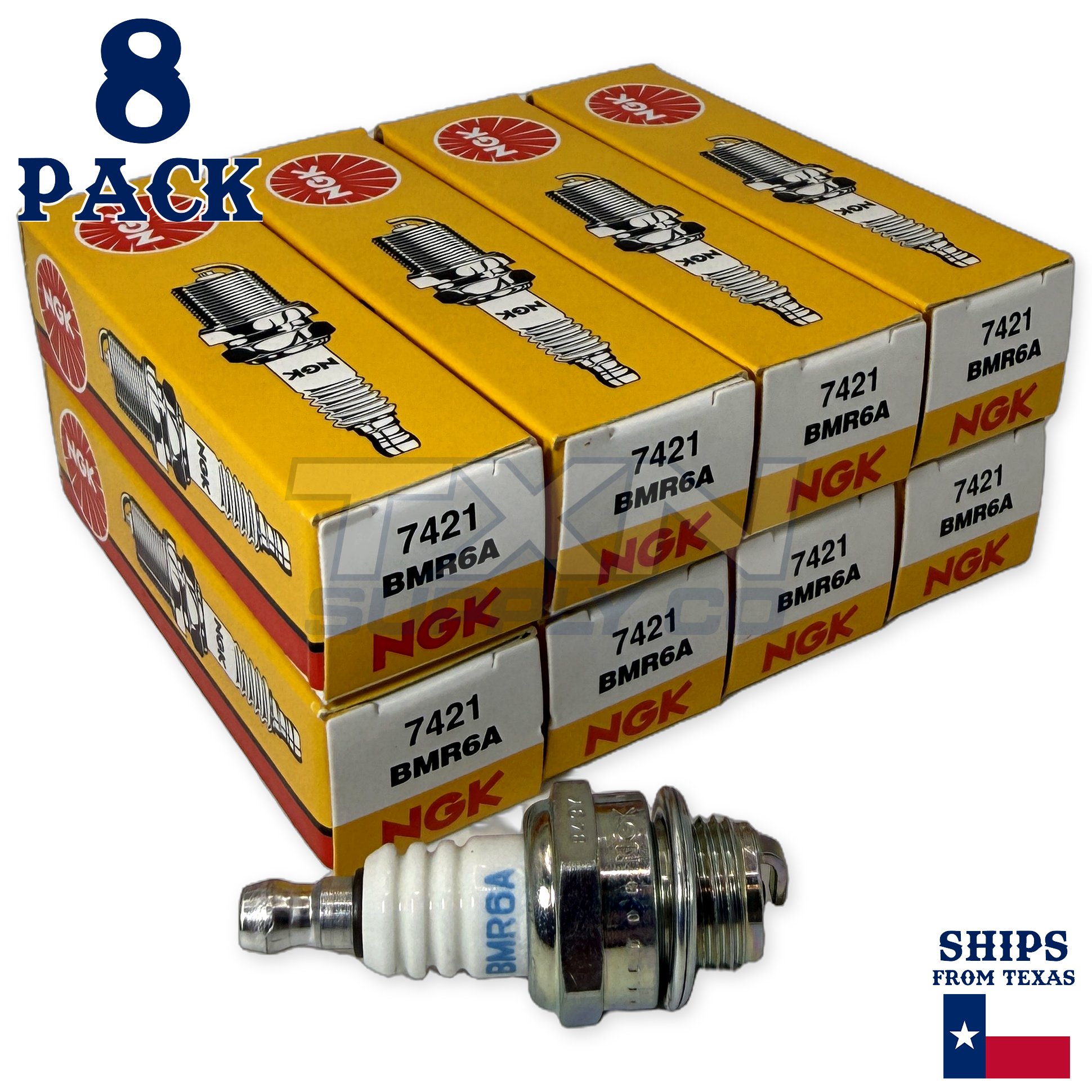 NGK 7421 BMR6A Spark Plugs 8 Pack