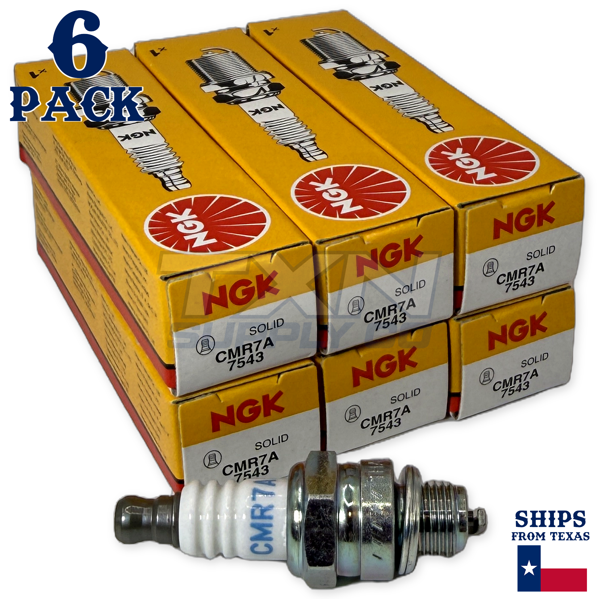 NGK 7543 CMR7A Spark Plugs 6 Pack