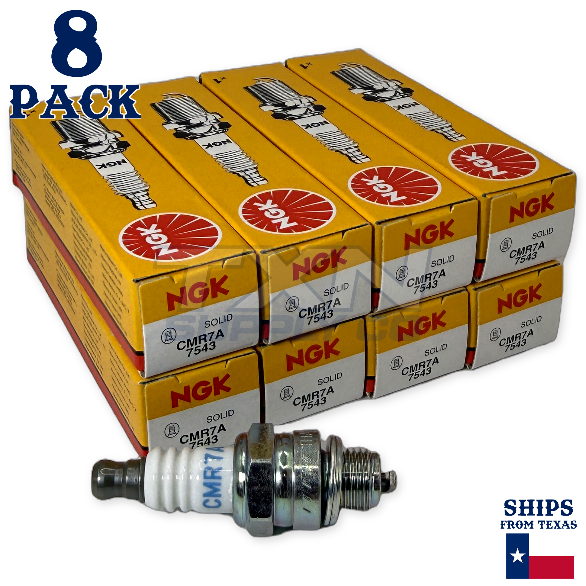 NGK 7543 CMR7A Spark Plugs 8 Pack