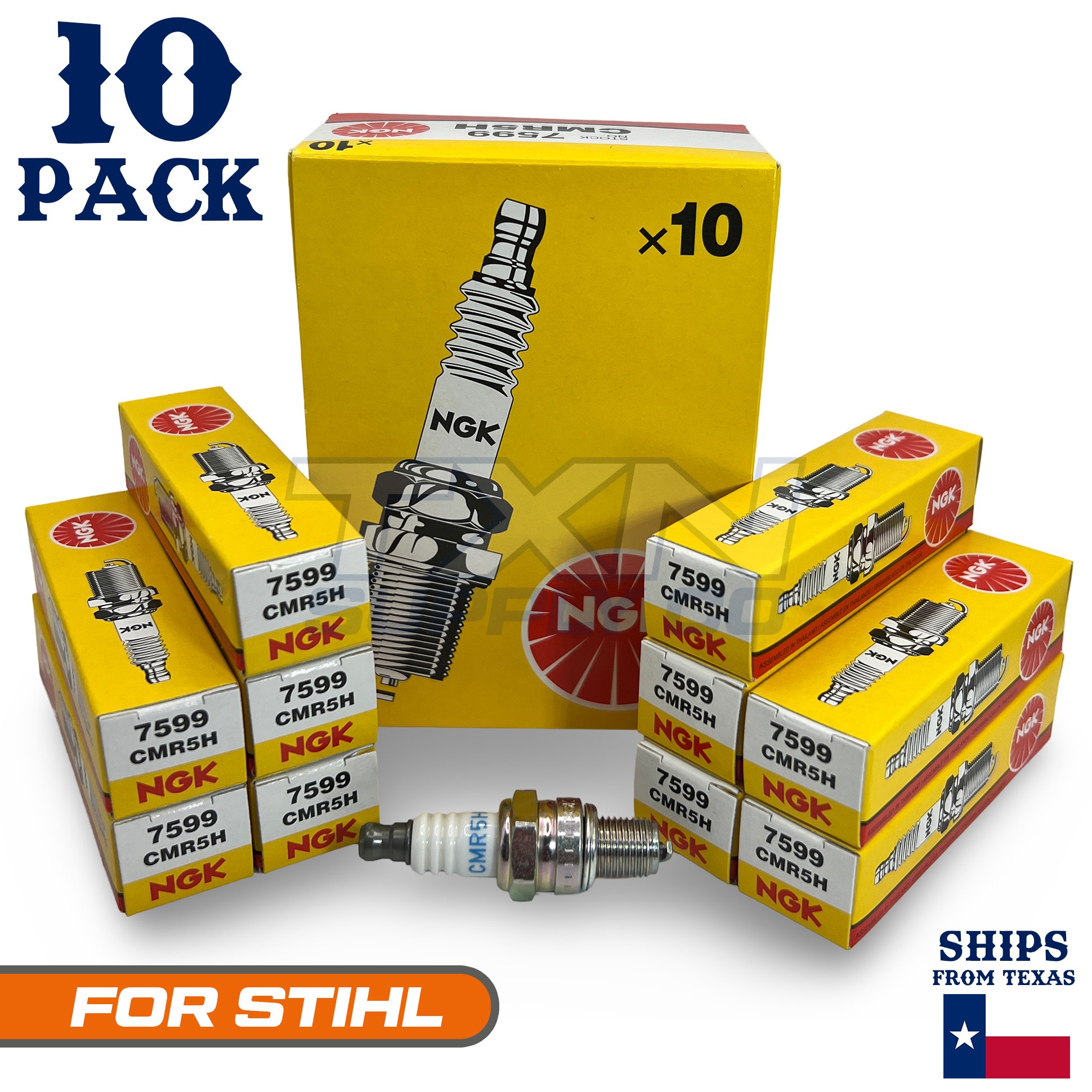 10 Pack NGK Spark Plug - For STIHL Trimmer Cutter FS108 - Image 1