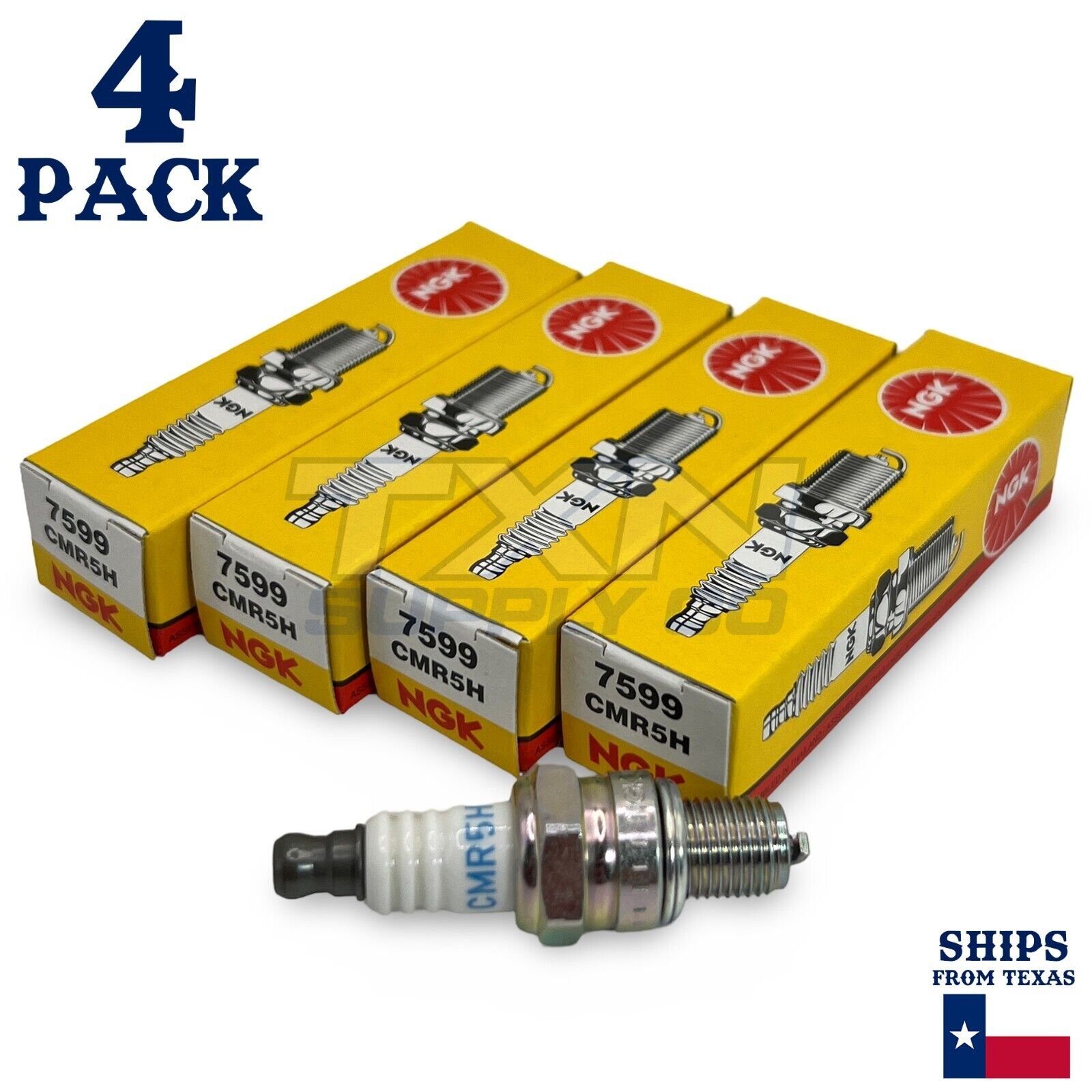 NGK 7599 Spark Plug CMR5H - 4 Pack - Image 1