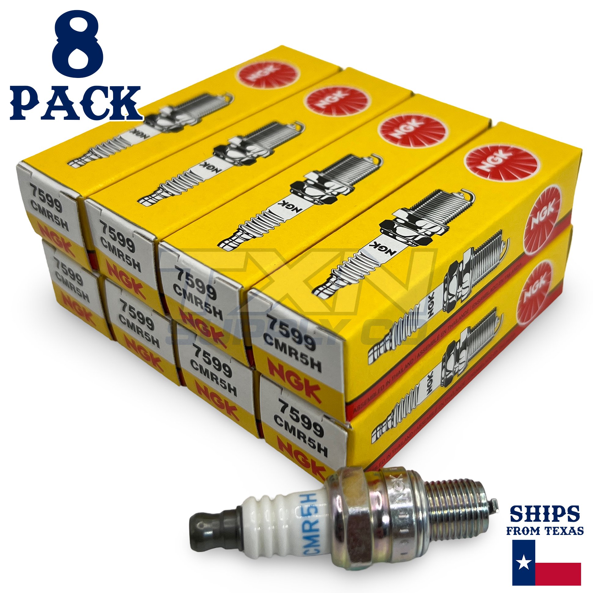 NGK 7599 Spark Plug CMR5H - 8 Pack - Image 1
