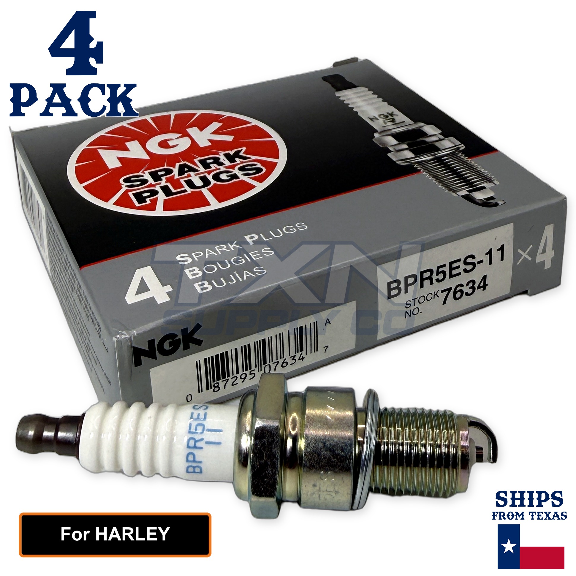 4 Pack NGK Spark Plug - For 1995-1998 FXD Dyna Super Glide Harley-Davidson