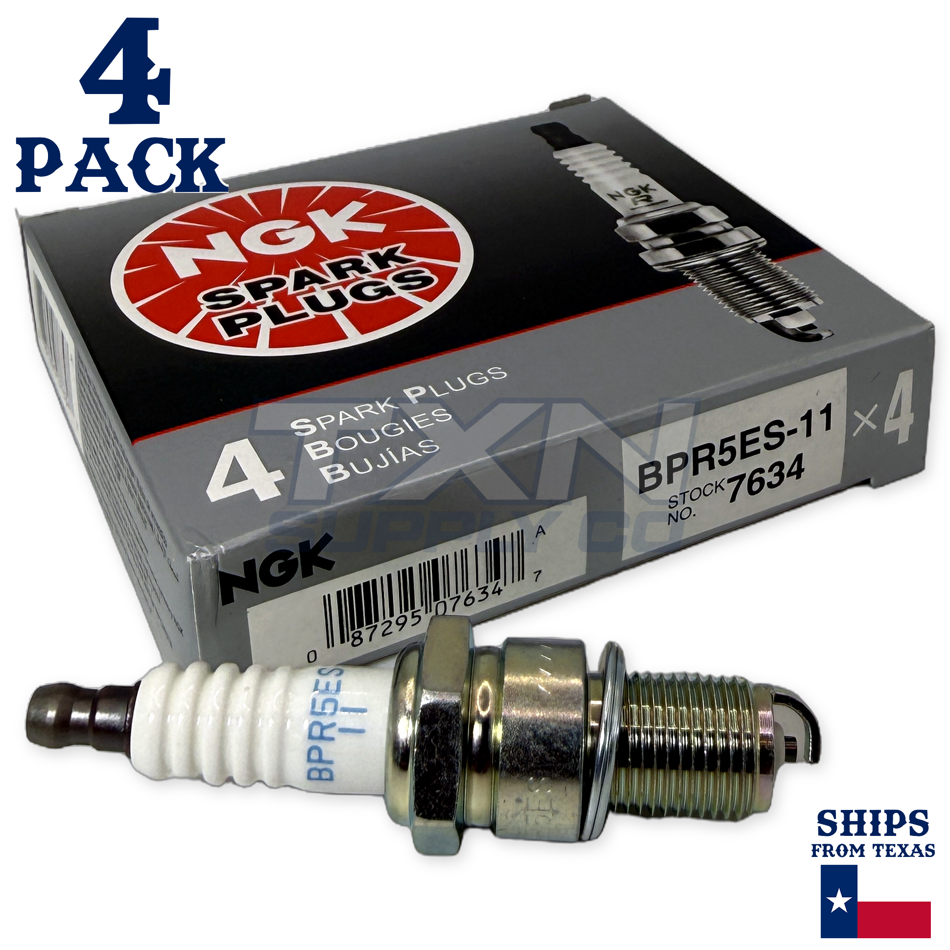 NGK Standard Series Spark Plug BPR5ES-11 (4 Pack) Compatible With EAGLE SUMMIT ES 1996-1996 1.5L/90