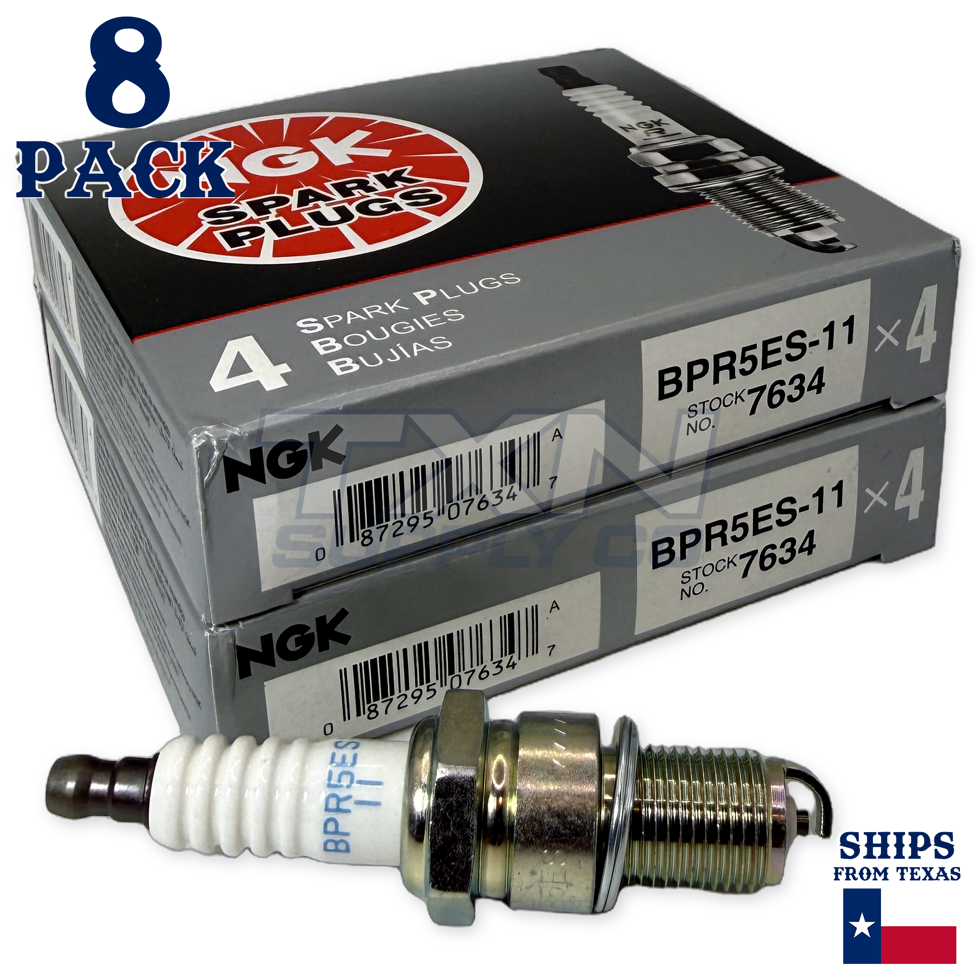 (8-Pack) NGK Spark Plugs BPR5ES-11 (Stock # 7634) - Image 1