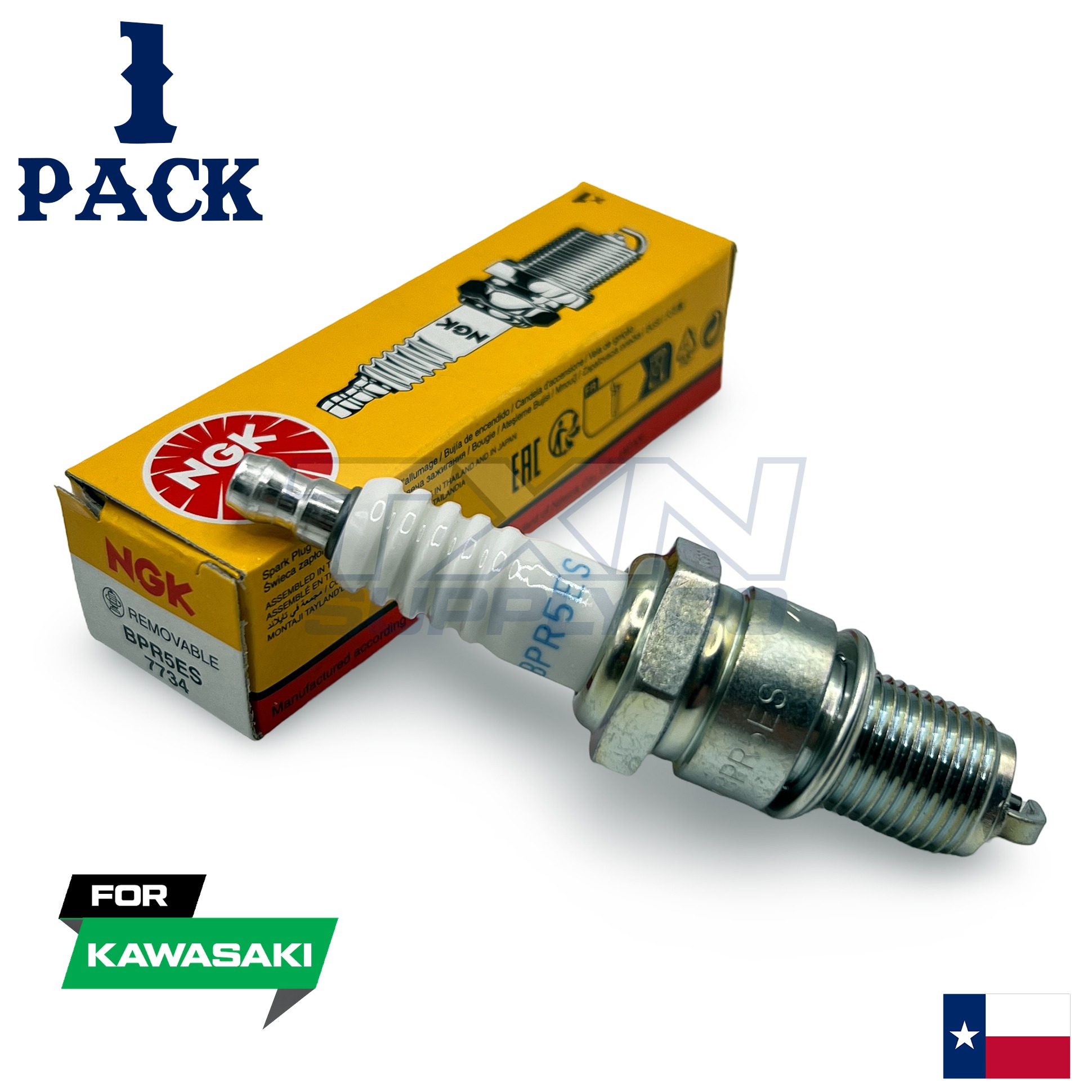 NGK 7734 Spark Plug BPR5ES - 1 Pack - For Kawasaki MULE 610 4x4 2005-2009 - Image 1