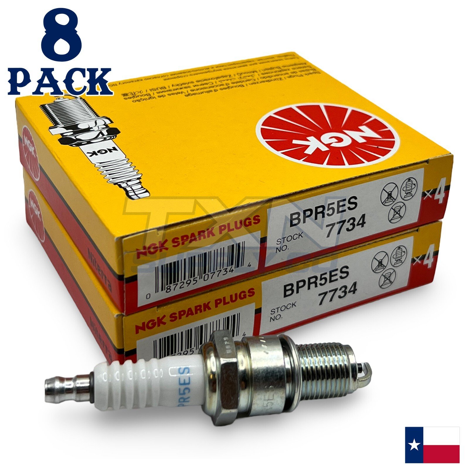 NGK BPR5ES Spark Plug 7734 - 8 Pack - Image 1