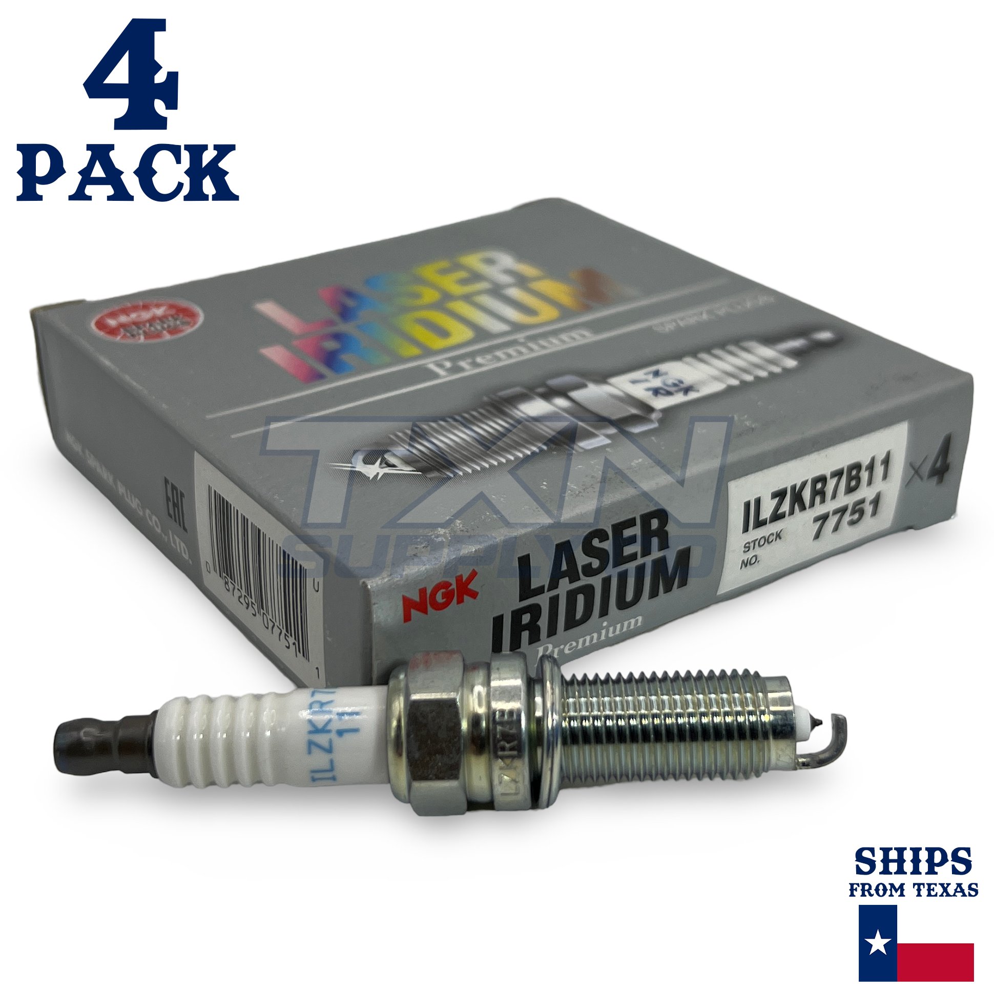 4 Pack NGK V-Power 7751  Spark Plugs ILZKR7B11